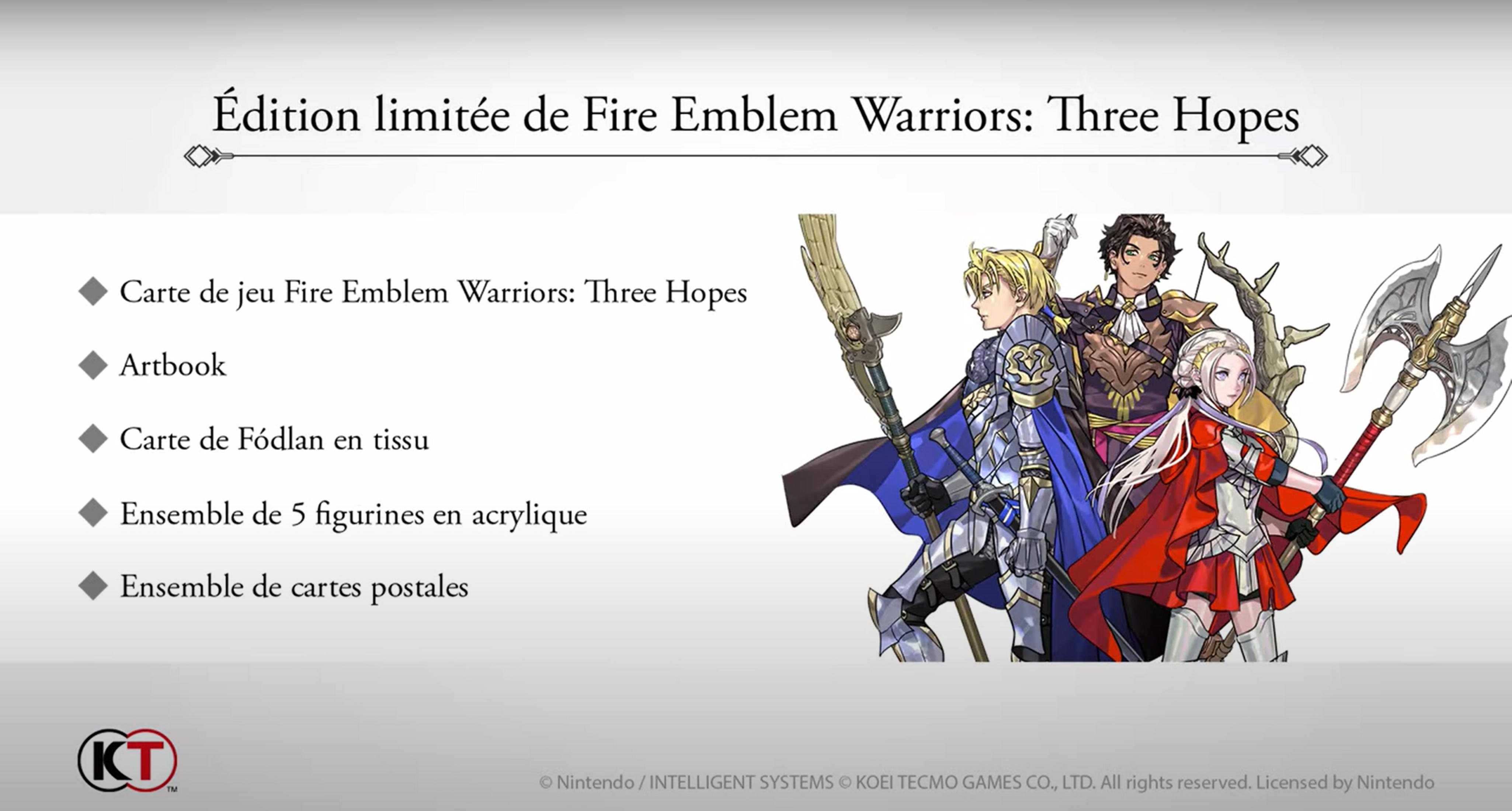 Limitowana edycja Fire Emblem Warriors: Three Hopes z postaciami.
