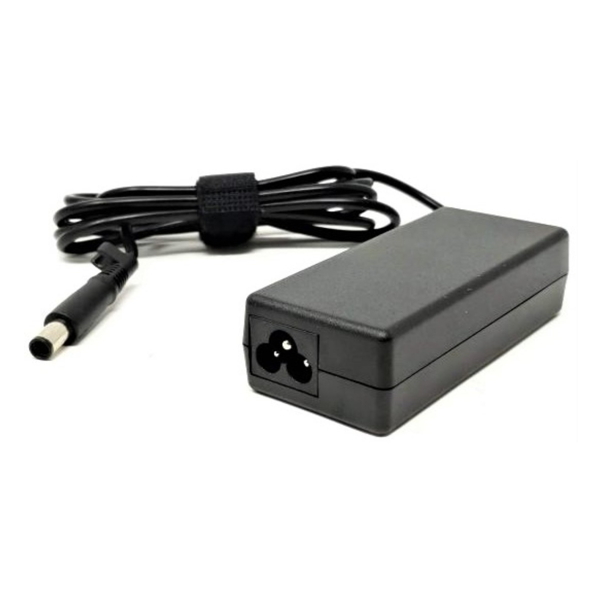 Schwarzer Laptop-Netzteil mit Kabel und Stecker.