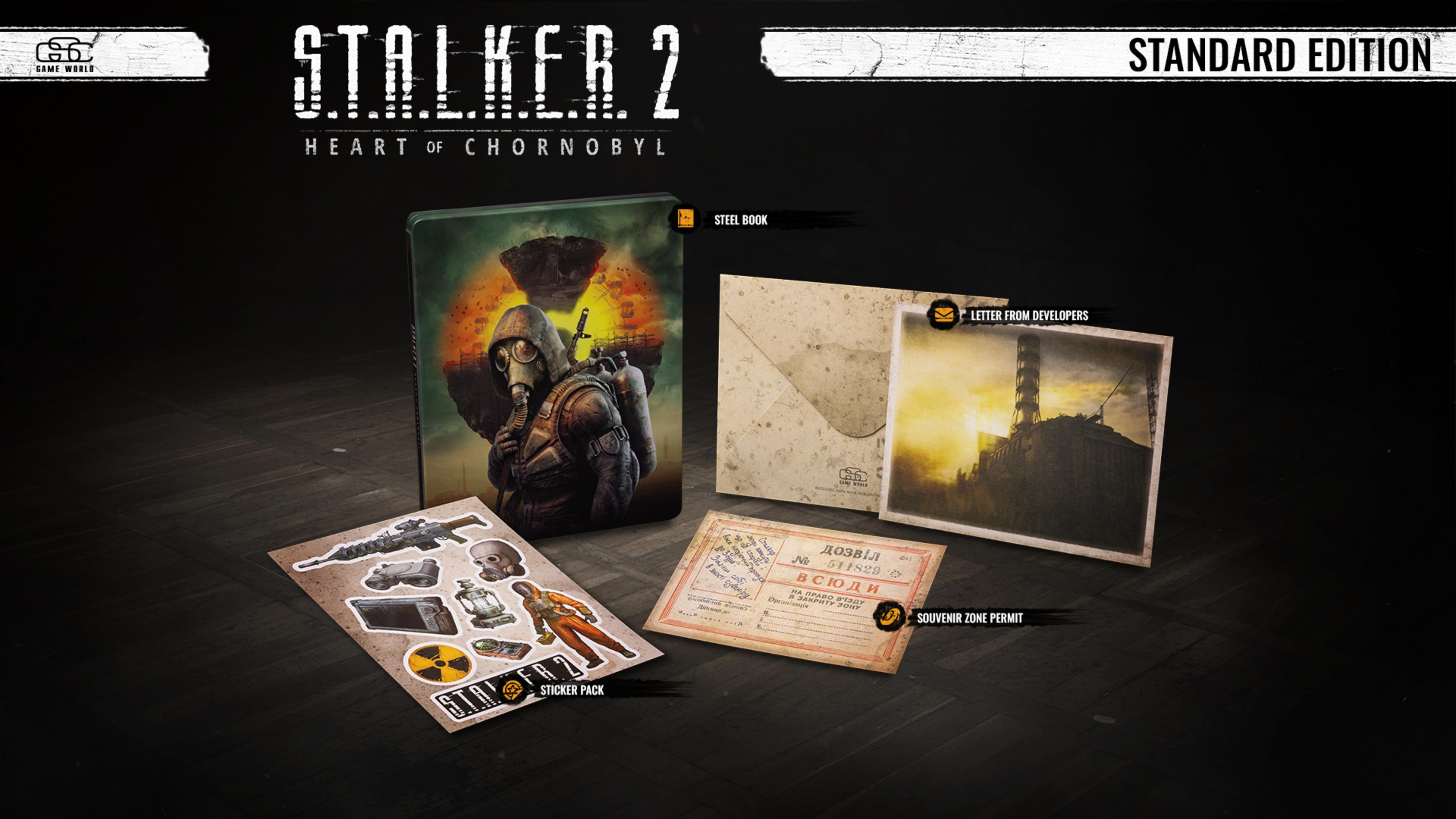 Steelbook, list, pakiet naklejek i pozwolenie strefowe do S.T.A.L.K.E.R. 2 Standard Edition.