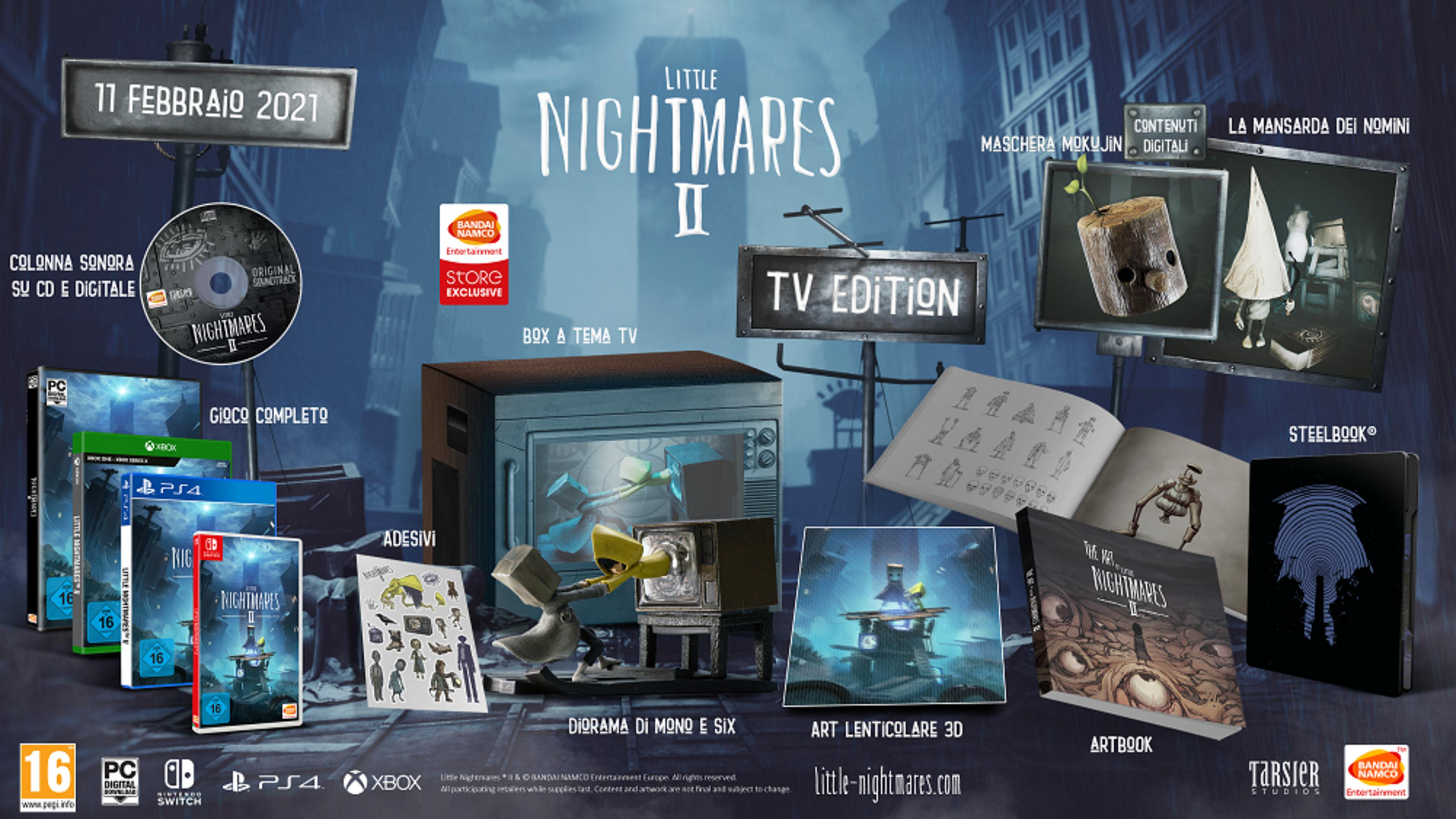 Little Nightmares II Editionen mit Soundtrack, Spiel und Artbook.