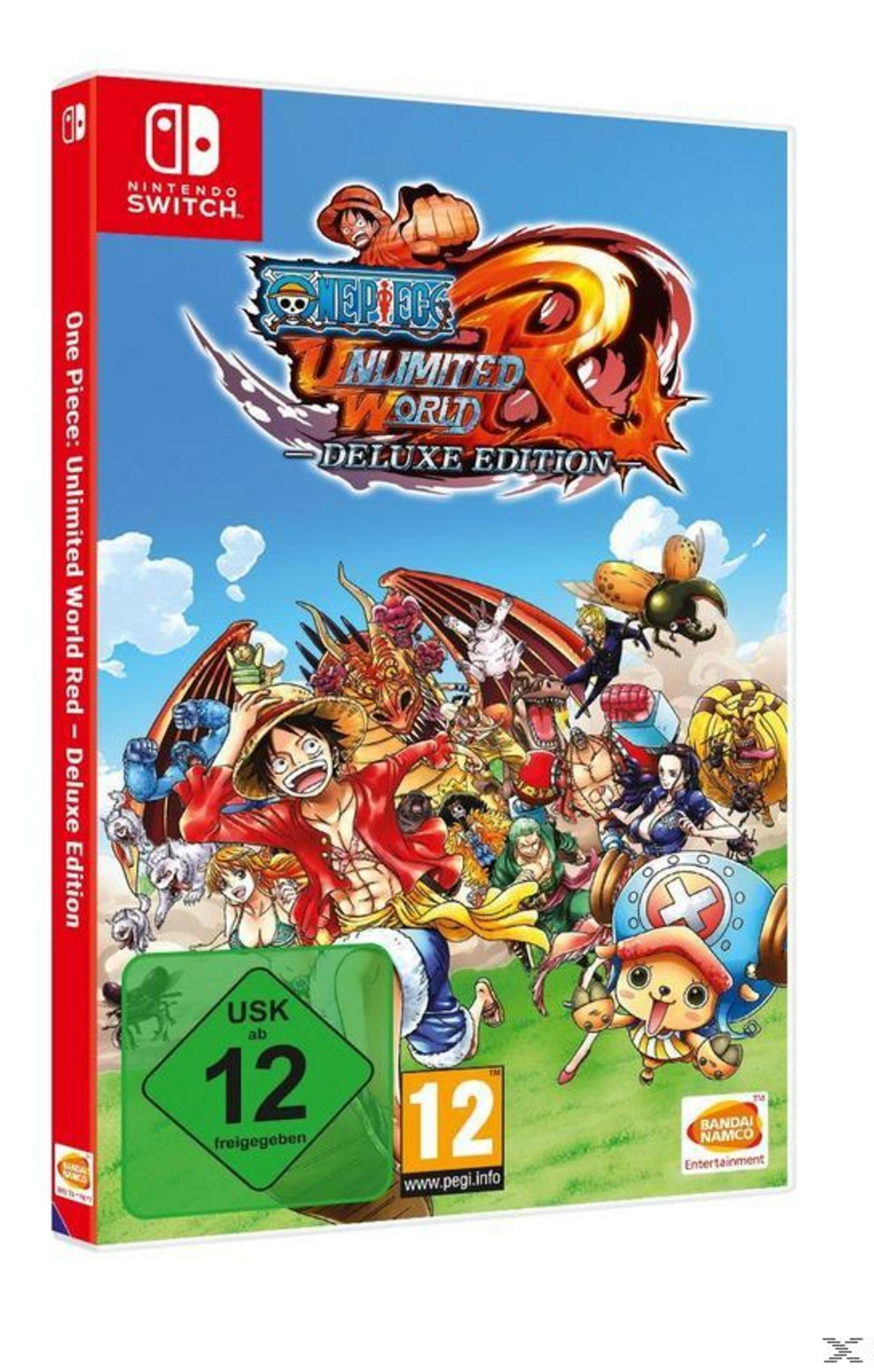 Nintendo Switch Hülle für One Piece Unlimited World Red Deluxe Edition mit vielen Charakteren.