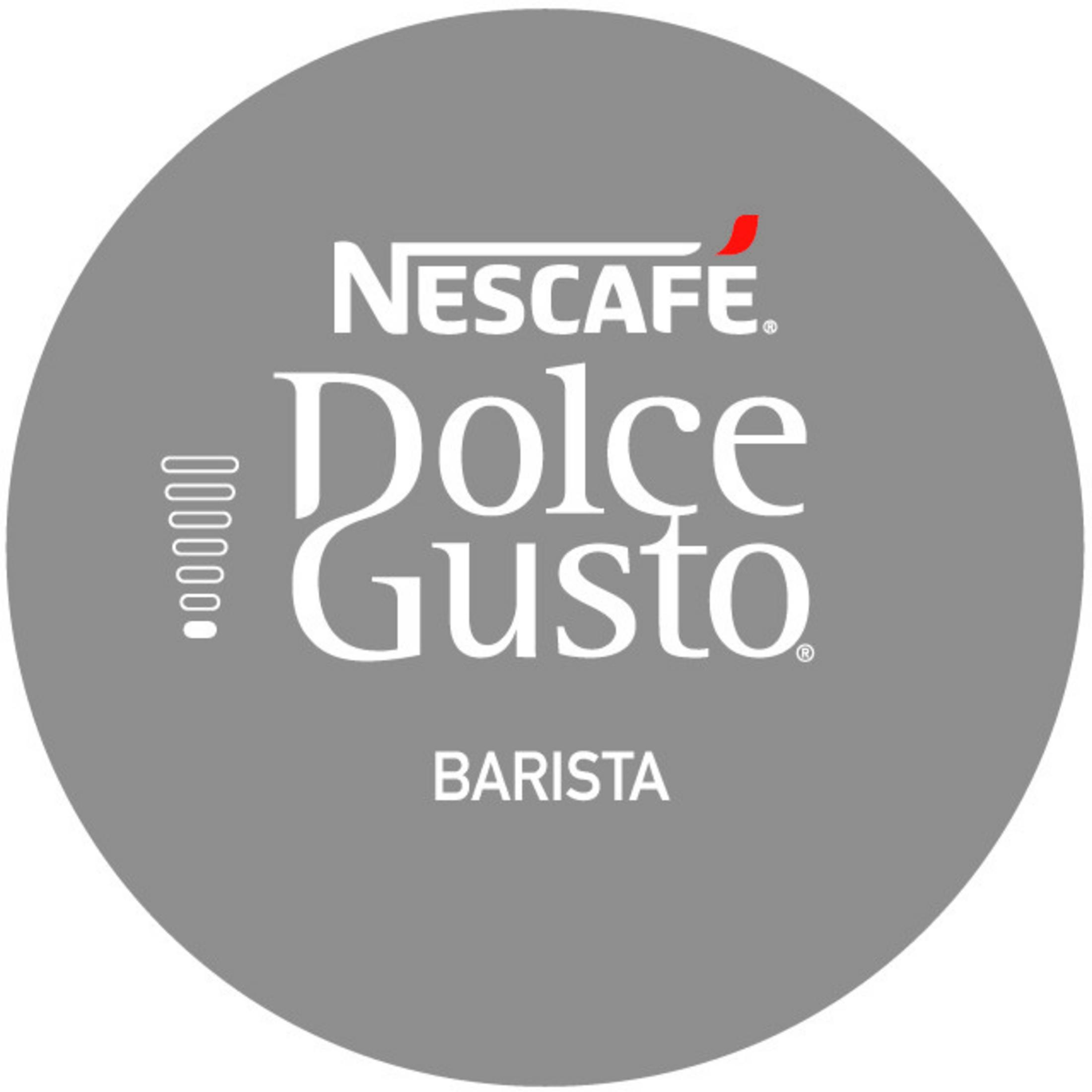 Cerchio grigio con logo Nescafé Dolce Gusto Barista.