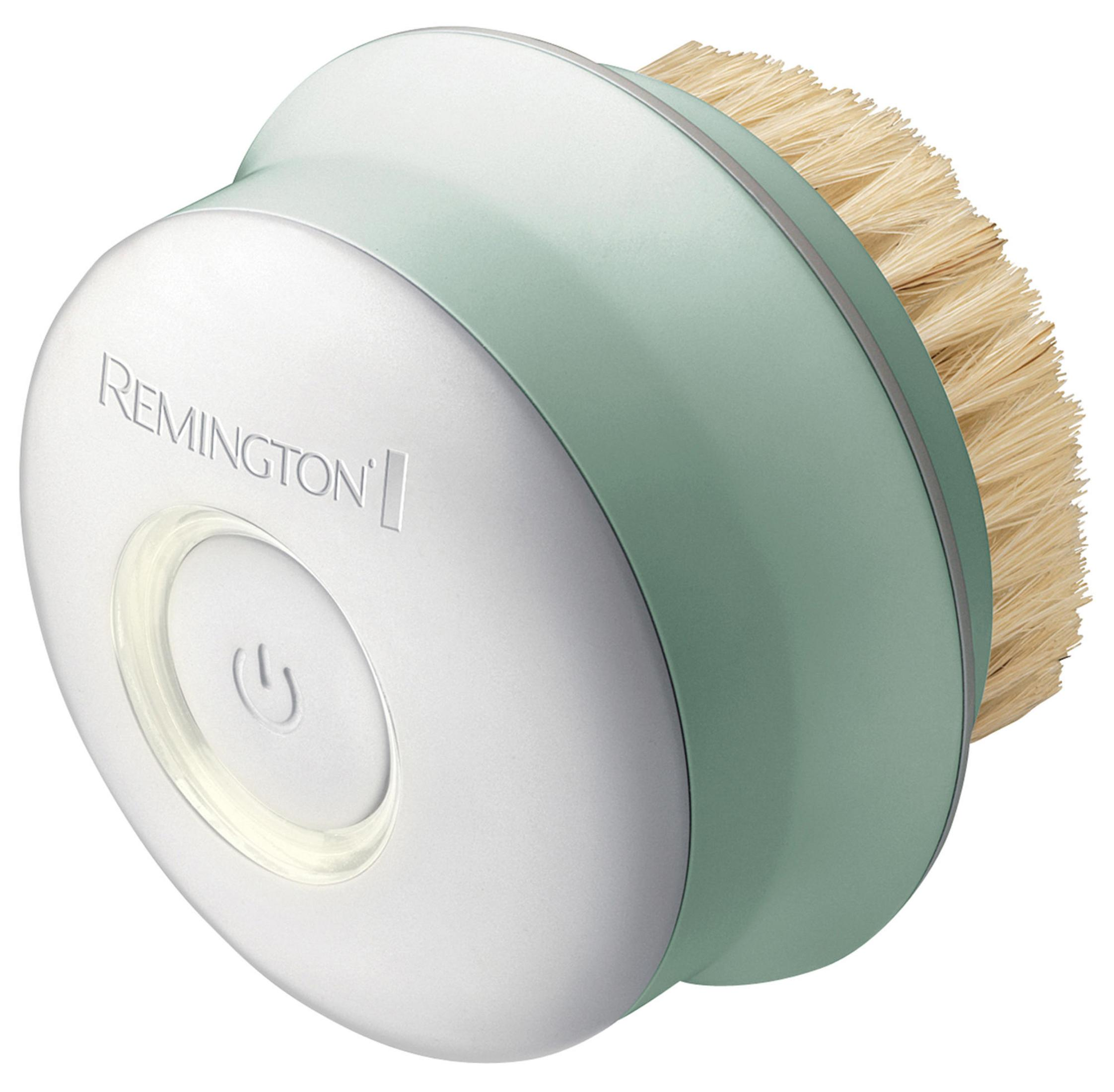 Beyaz ve yeşil Remington yüz temizleme fırçası başlığı kıllı.