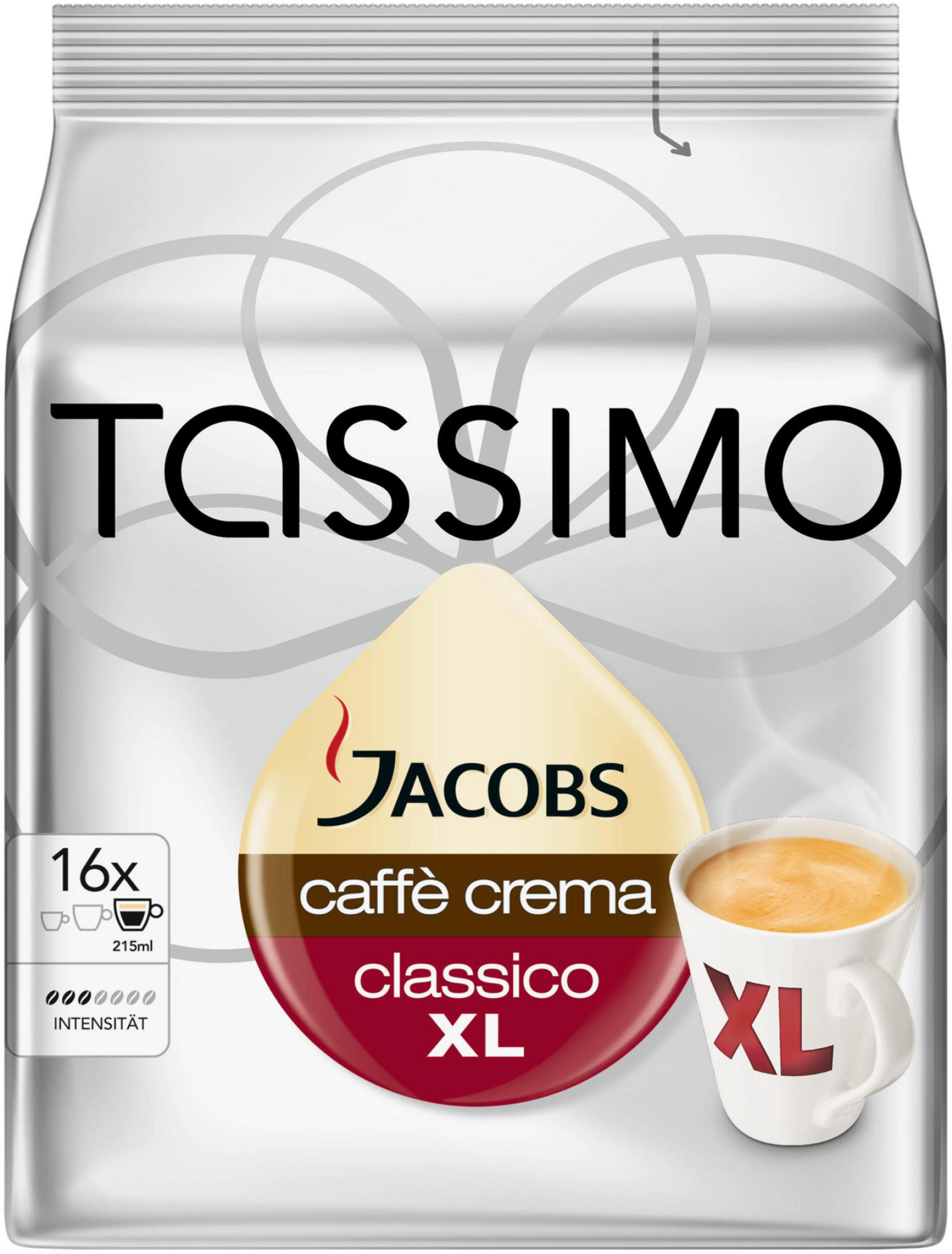 TASSIMO Jacobs Caffè Crema Classico XL Kaffeepads mit Tasse