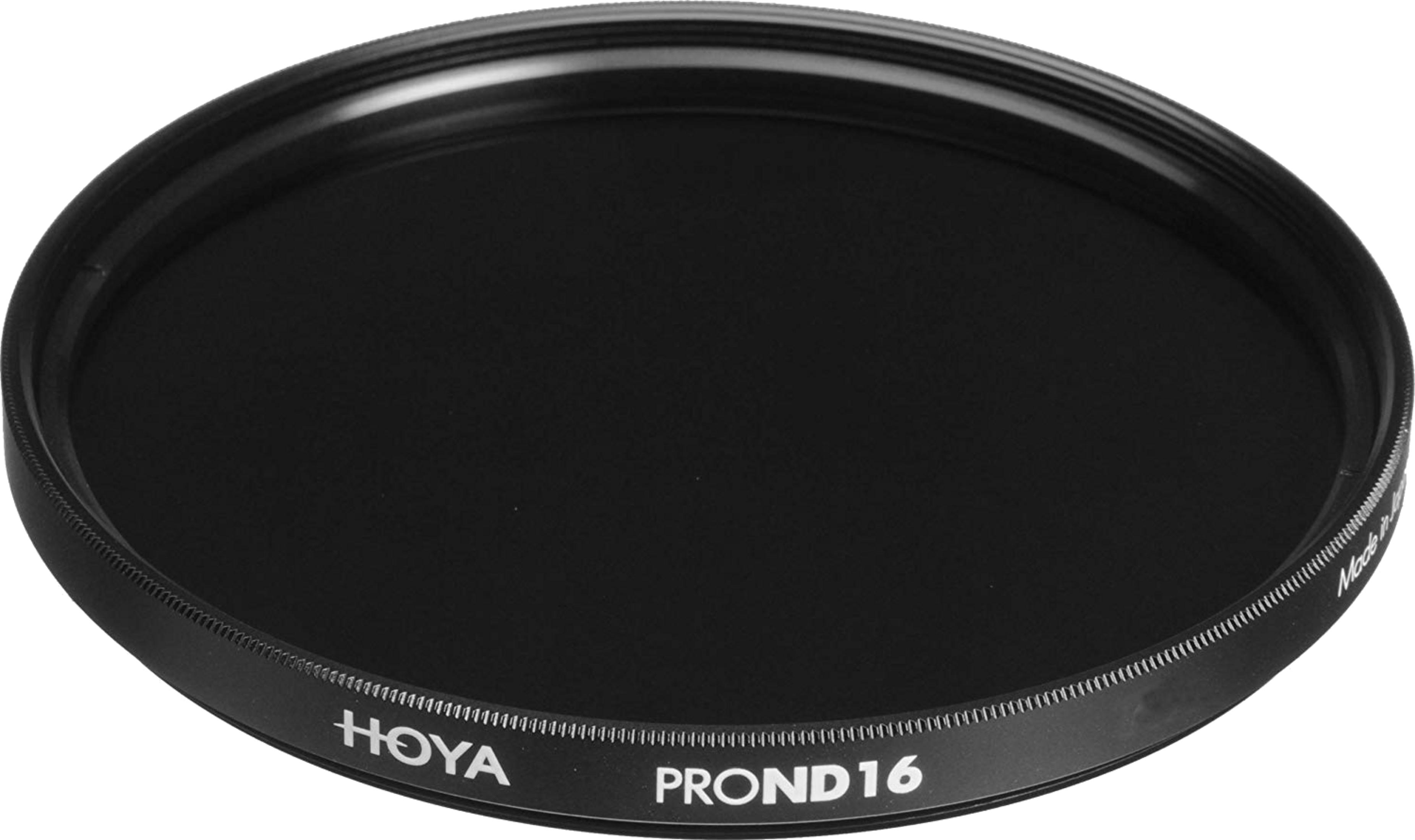 Schwarzer Hoya PROND 16 Filter mit Gewinde und Beschriftung.