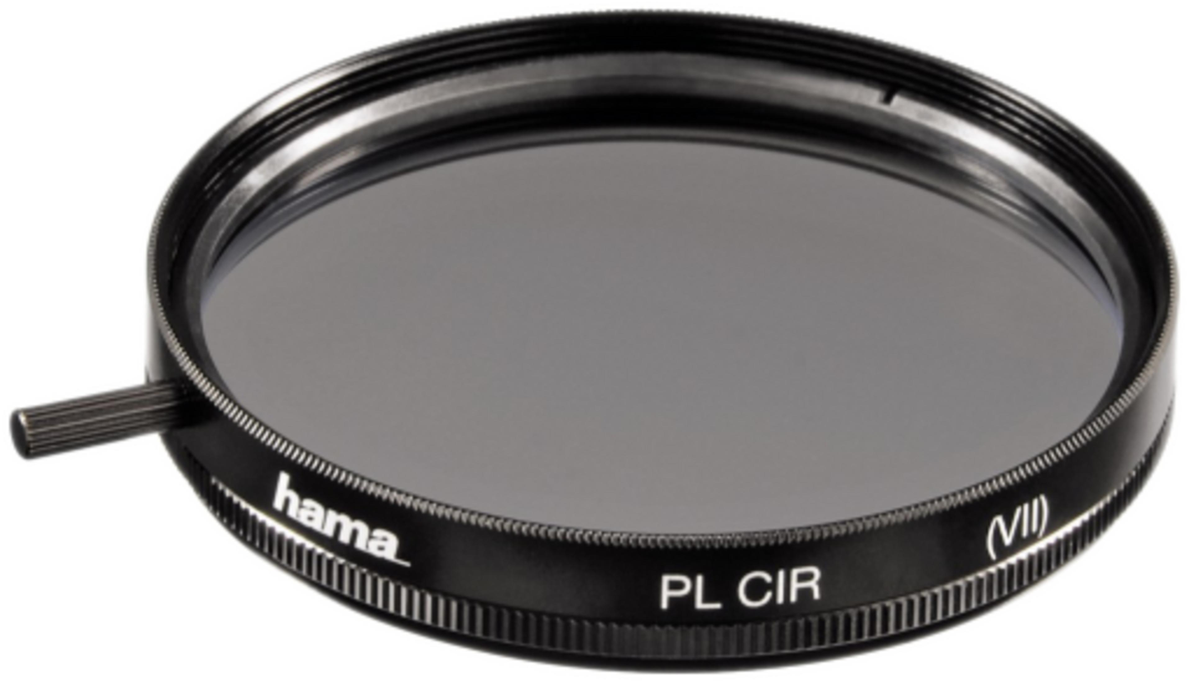 Un filtro per fotocamera nero con scritte.