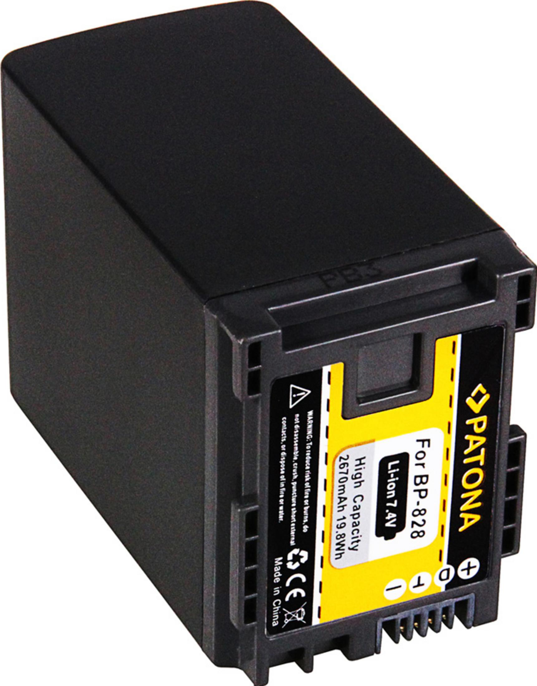 Schwarzer Akku für BP-828, 7,4V, 2670mAh, Li-ion, PATONA.