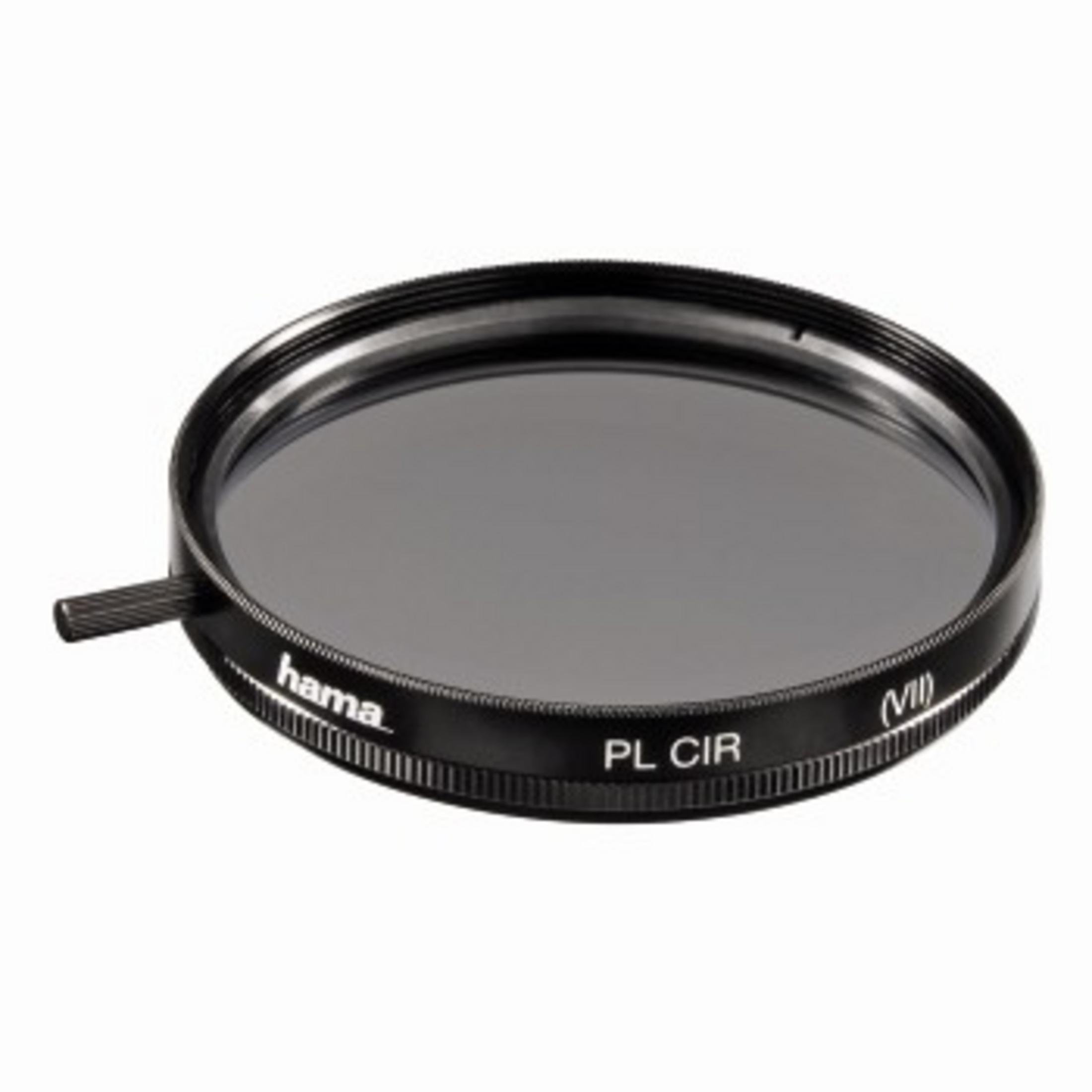 Ein Hama PL CIR Filter mit kleinem Griff, schwarz. Nahaufnahme.