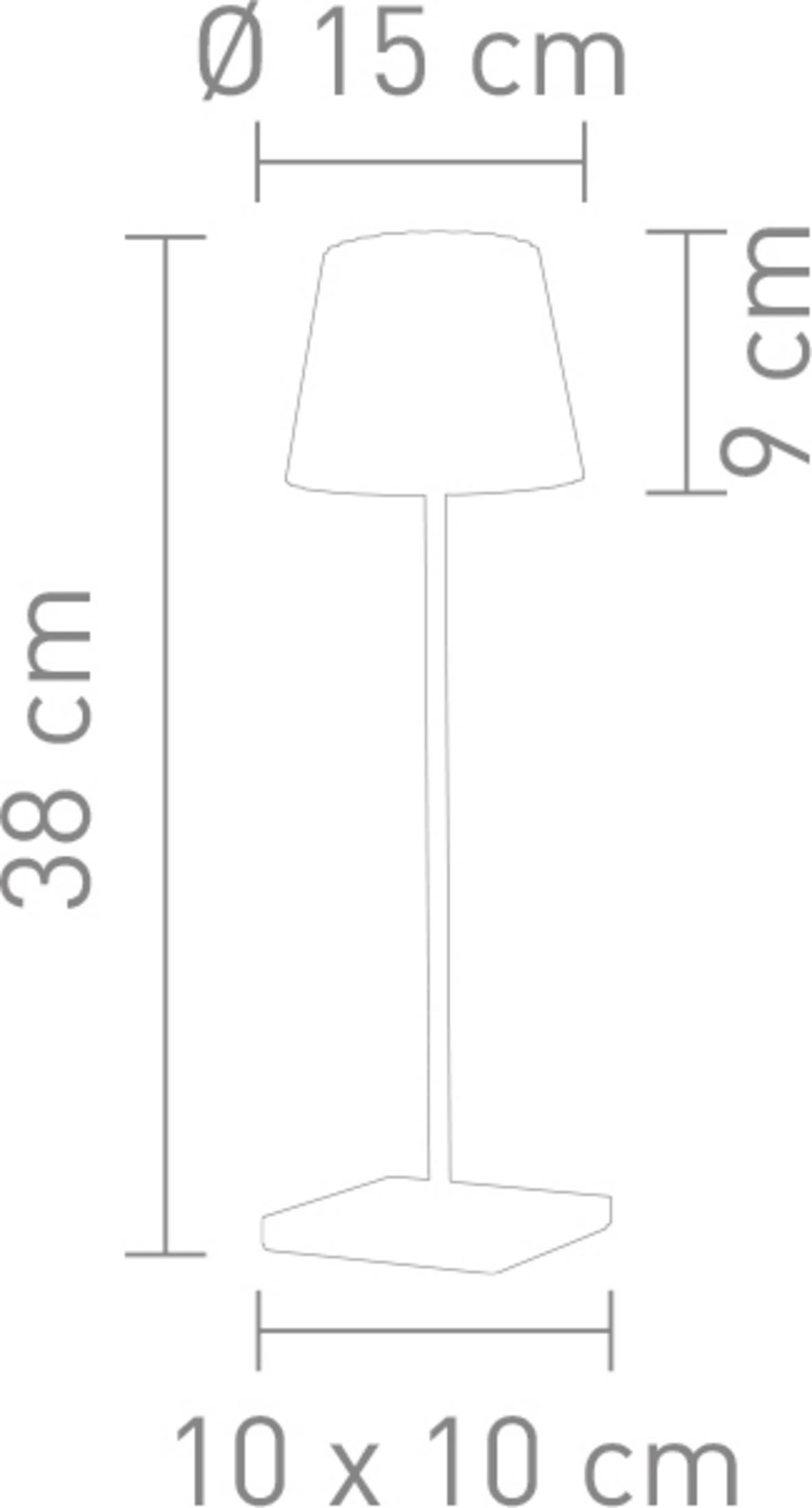Un disegno schematico di una lampada da terra con dimensioni.