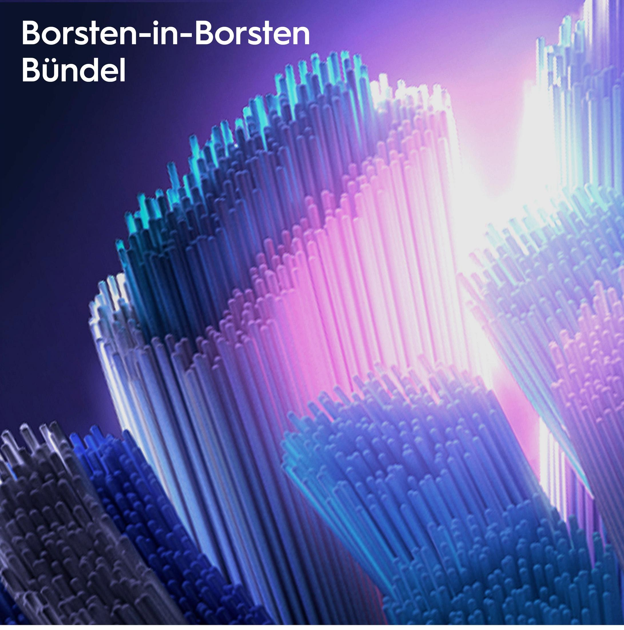 Wiązki niebieskich i różowych włosków ze światłami.