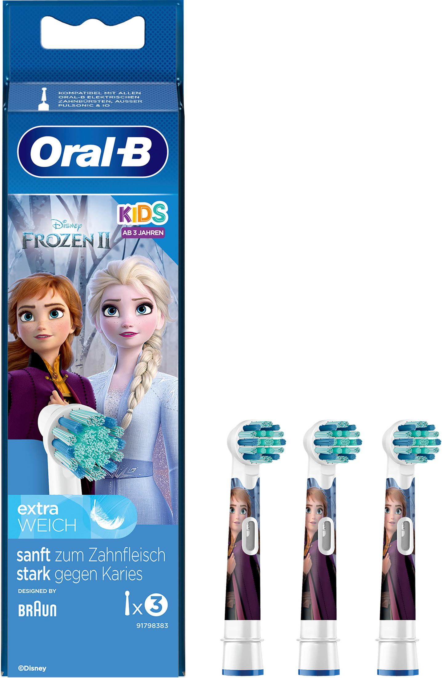 Oral-B Frozen II Kinder Zahnbürstenköpfe mit Anna & Elsa. Extra weich.