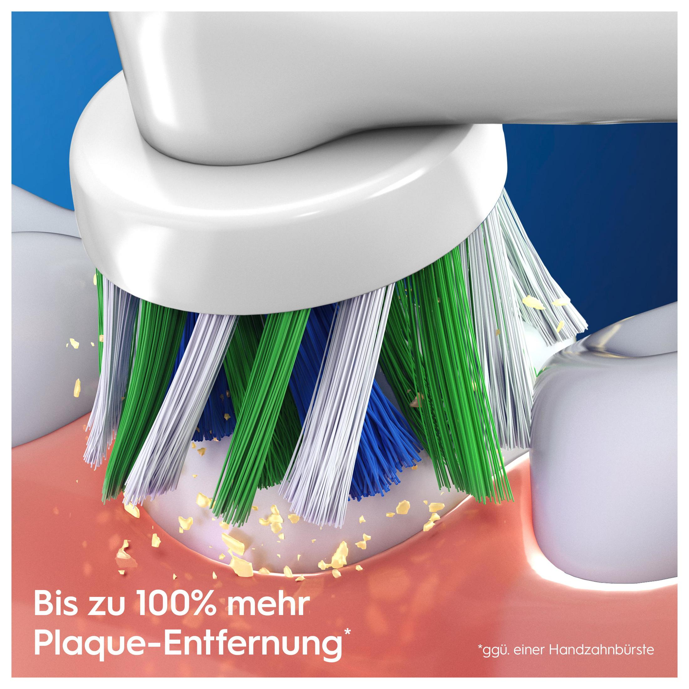 Spazzolino elettrico pulisce la placca dai denti.