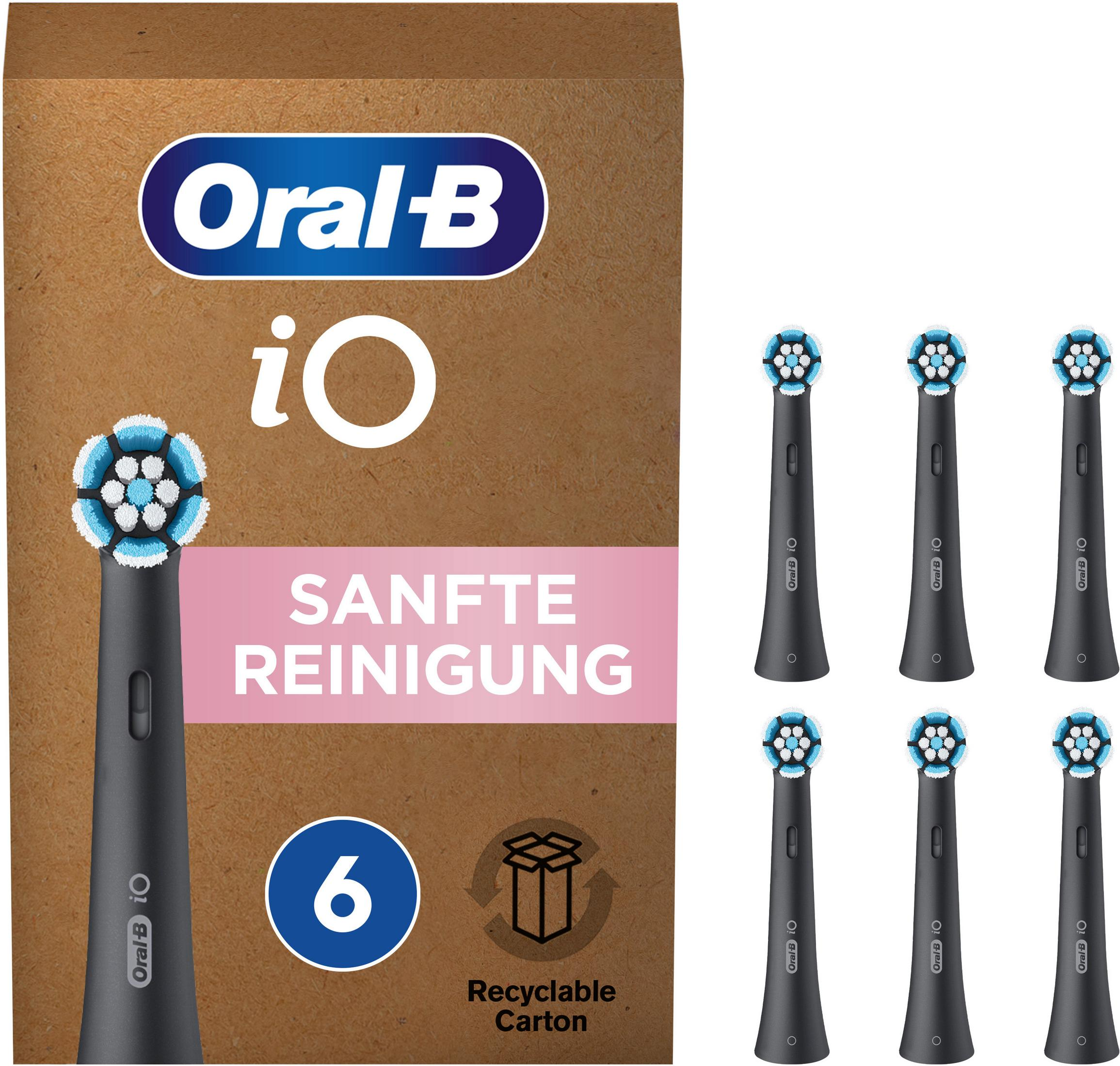 Oral-B iO Zahnbürstenköpfe: 6 Stück, sanfte Reinigung, recycelbar.