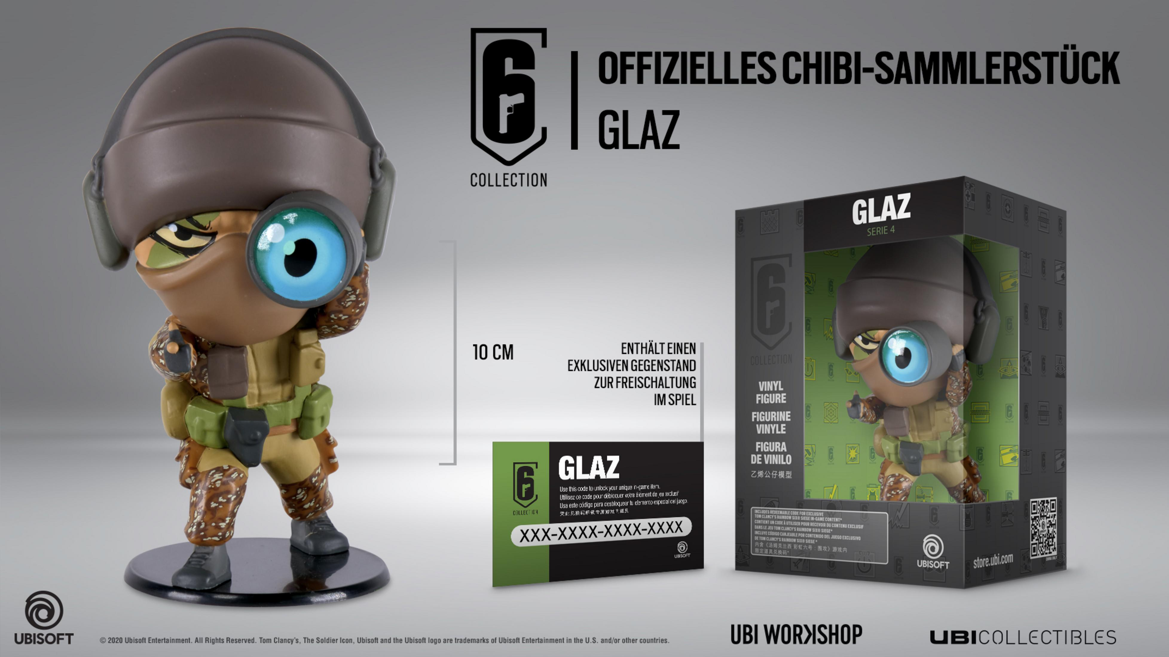 Chibi-Sammelfigur von Glaz aus der R6-Kollektion, 10cm groß, mit Box.