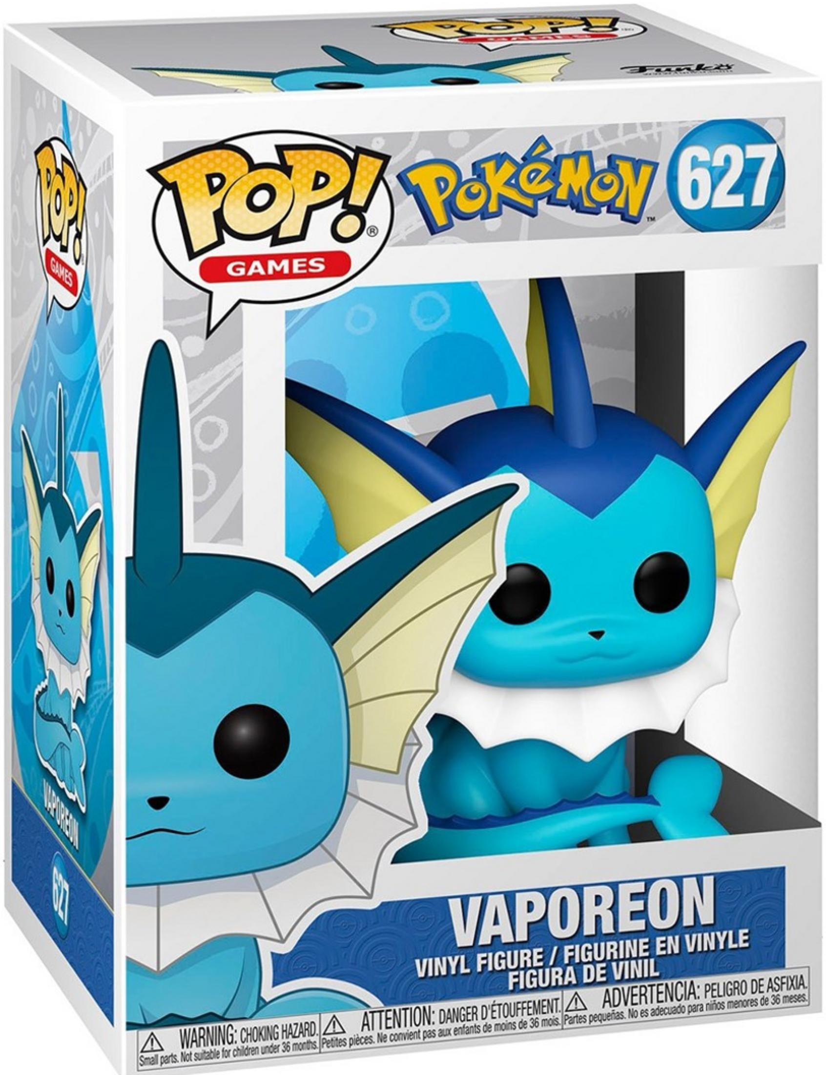 Figurine Funko Pop! en vinyle Vaporeon de Pokémon, numéro 627.