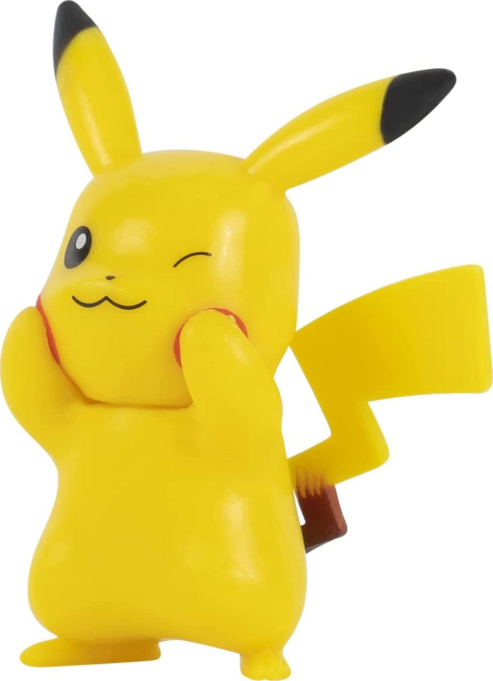 Pikachu-Figur mit roten Wangen und einem Blitzschwanz.