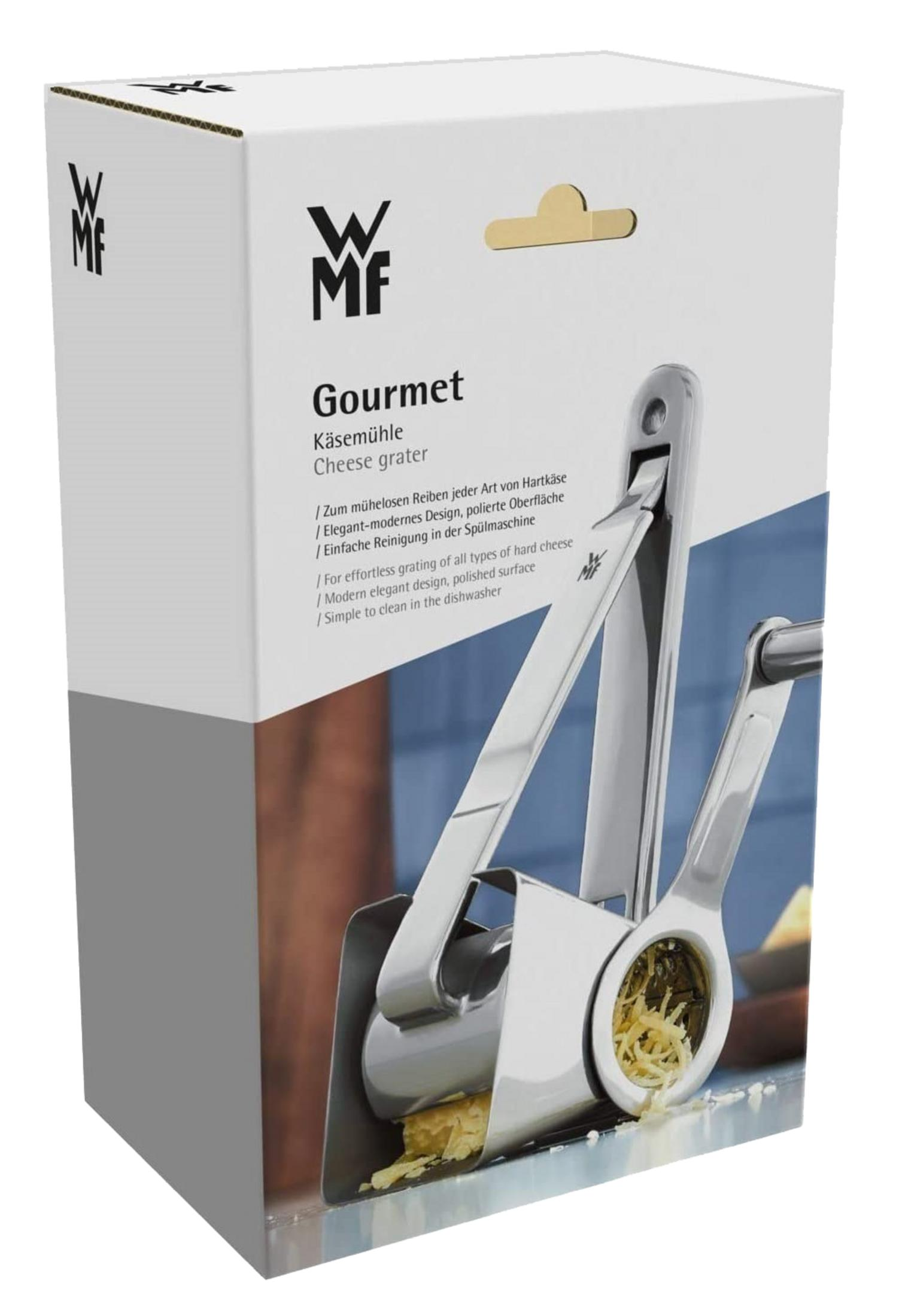 WMF Käsereibe im eleganten Design mit geriebenem Käse.