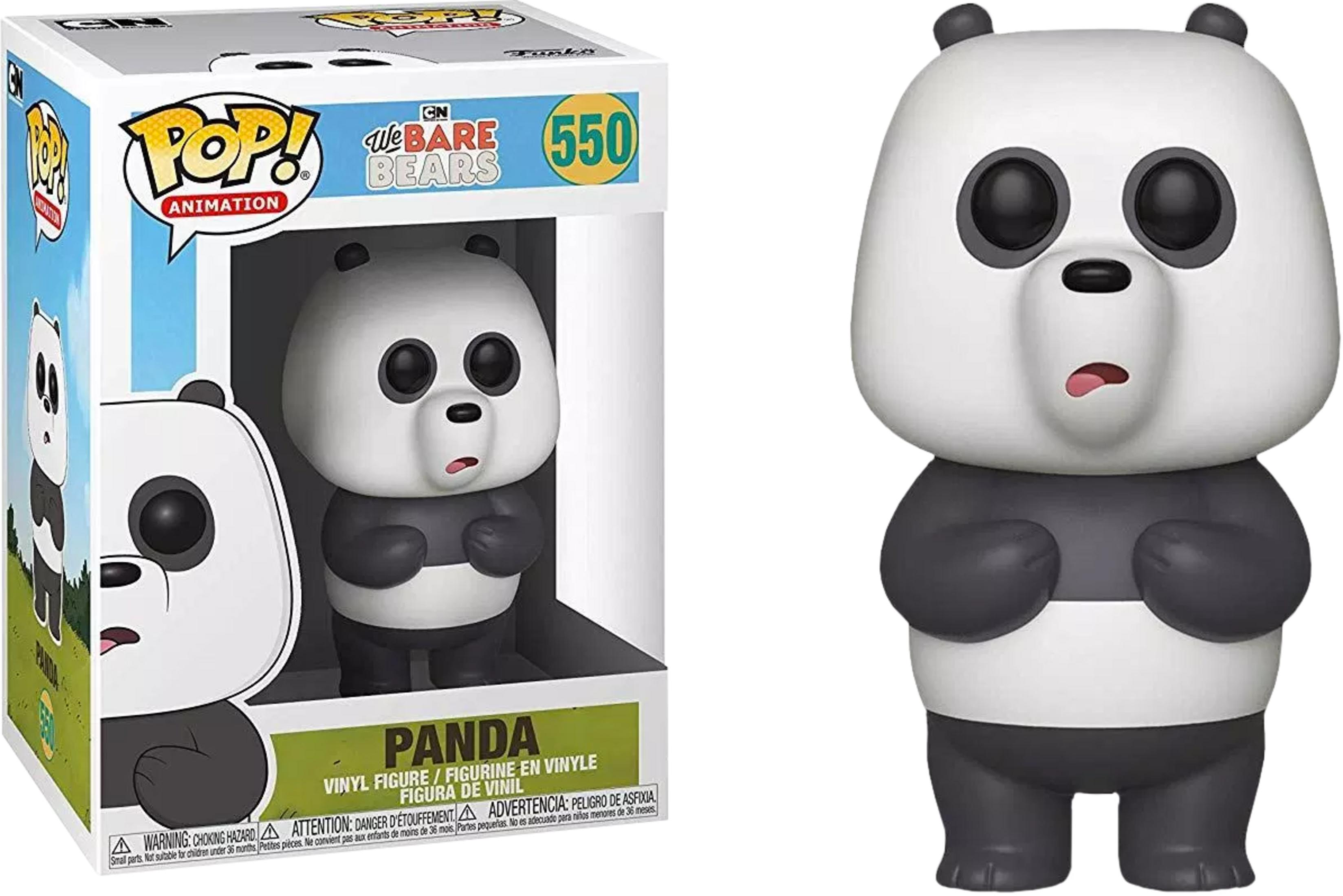 Ein Funko Pop! Vinyl-Figur von Panda aus "We Bare Bears" in der Verpackung.