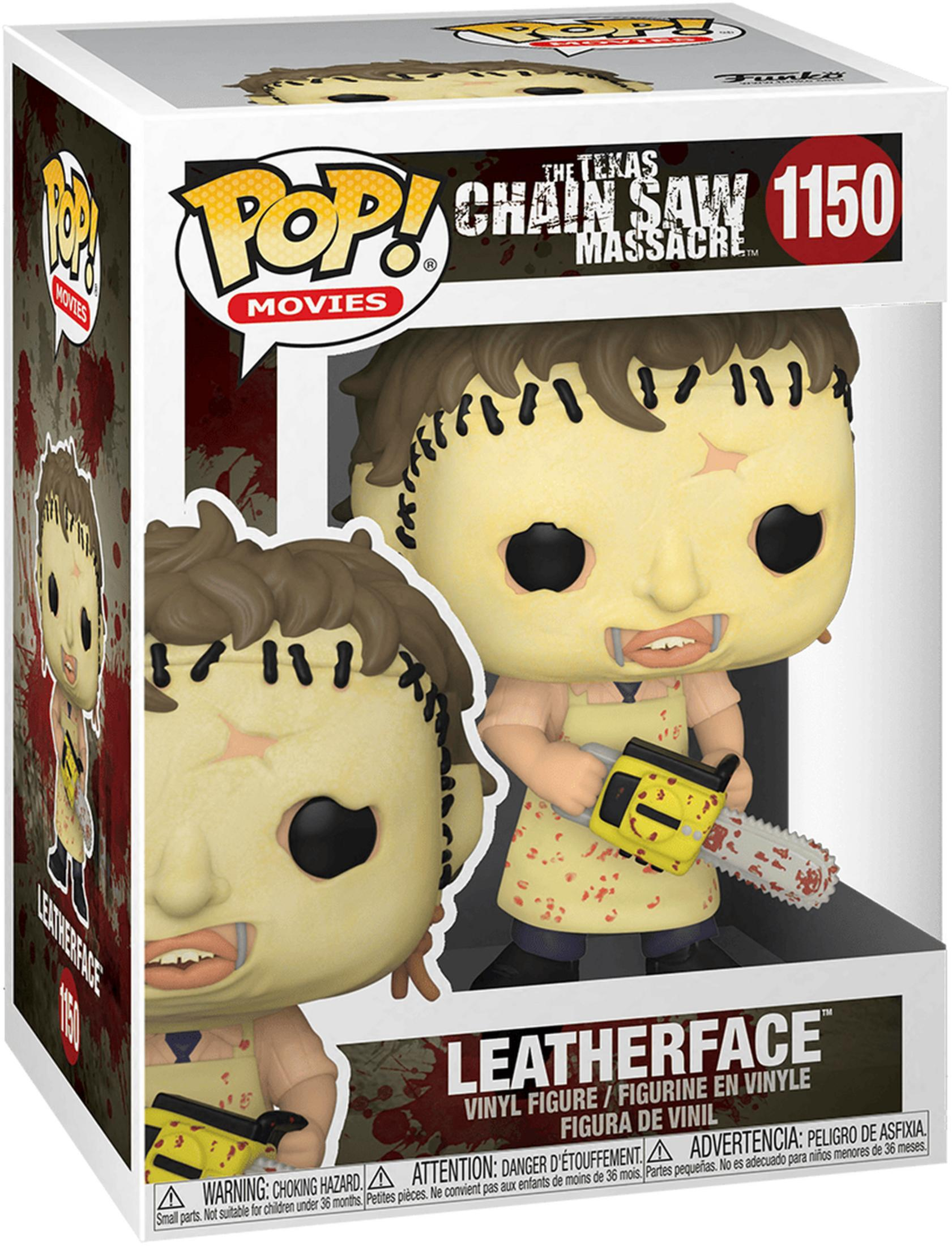 Figura Funko Pop de Leatherface con motosierra, Texas Chainsaw Massacre.