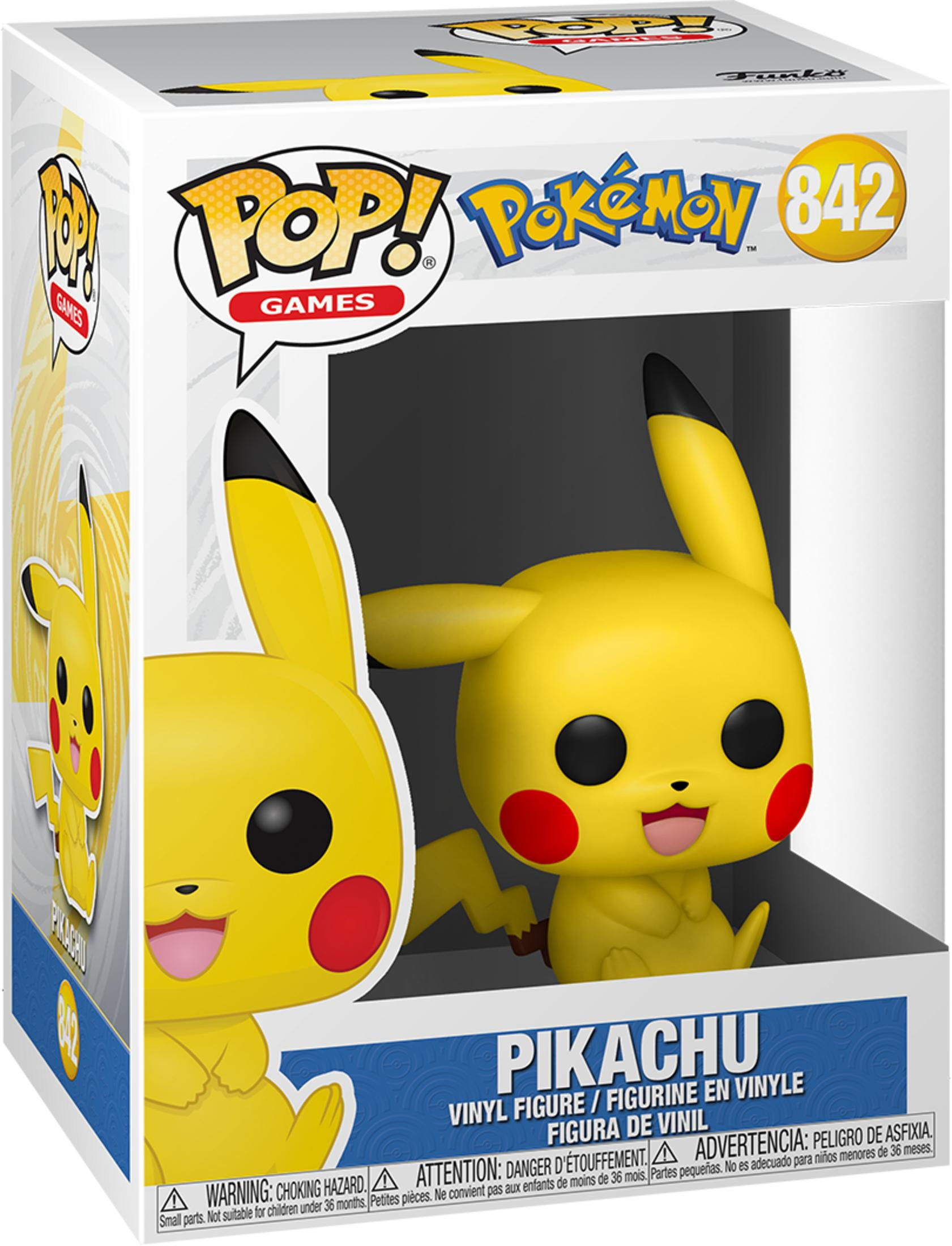 Winylowy wyświetlacz Funko Pop! z Pikachu w pudełku.