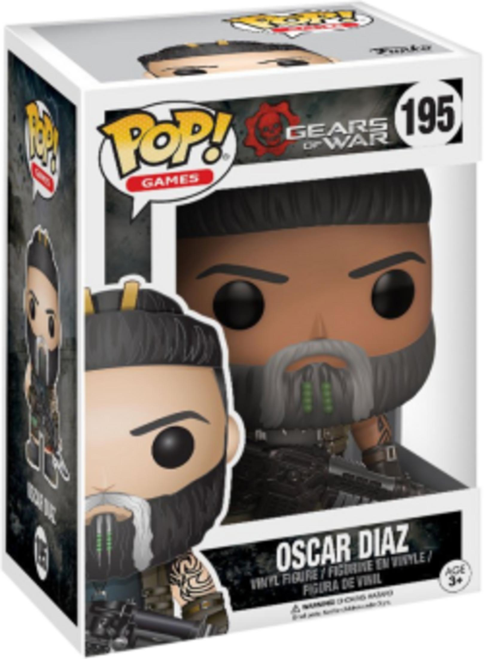 Funko Pop! Vinyl Figur von Oscar Diaz aus Gears of War, Nummer 195.