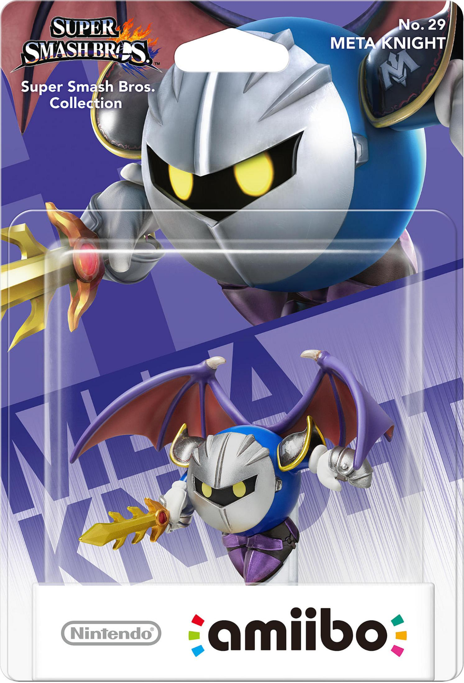 Meta Knight Amiibo-Figur im Super Smash Bros.-Design. Hält ein Schwert.
