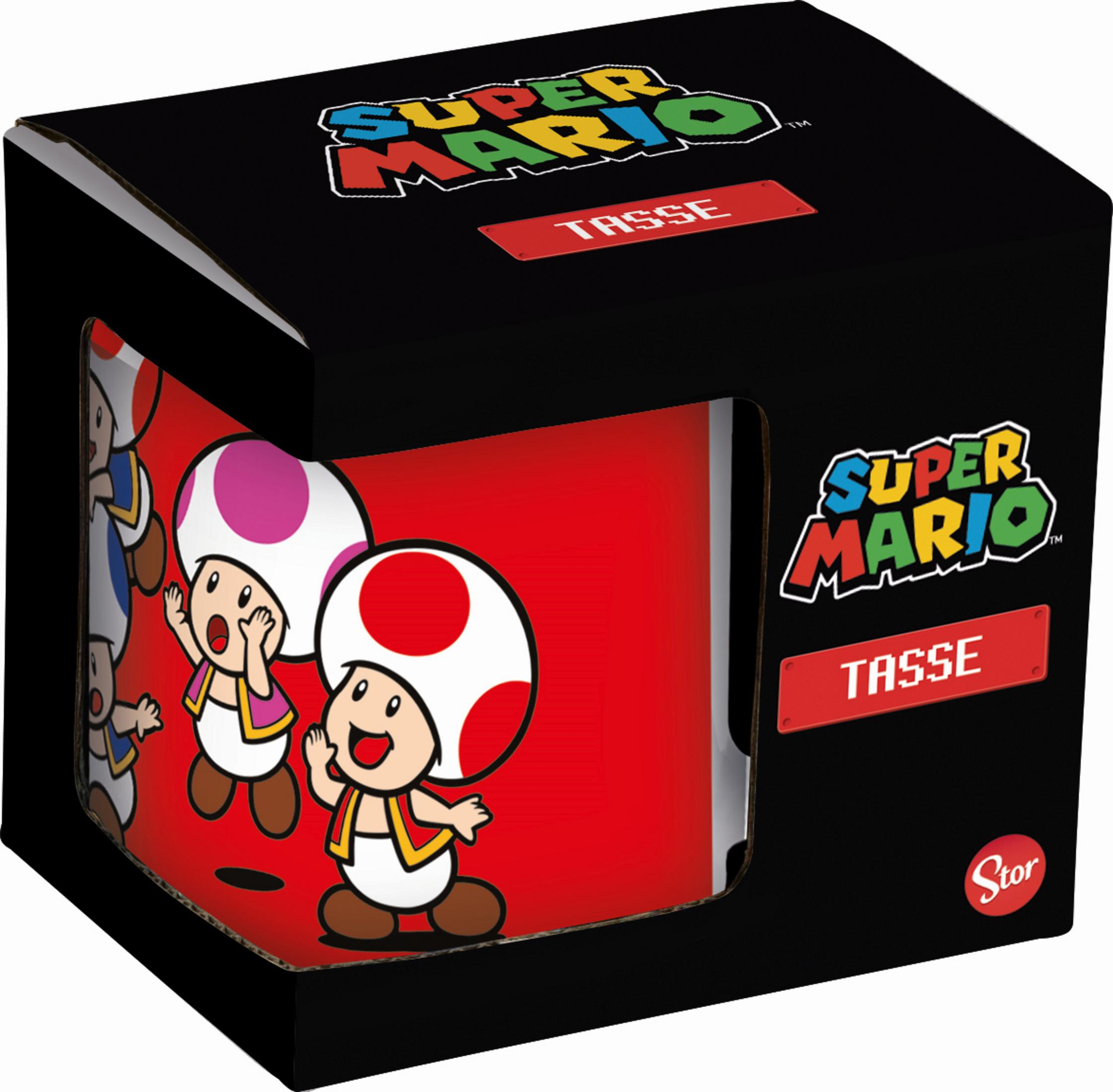 Super Mario Tasse Verpackung mit Toads.