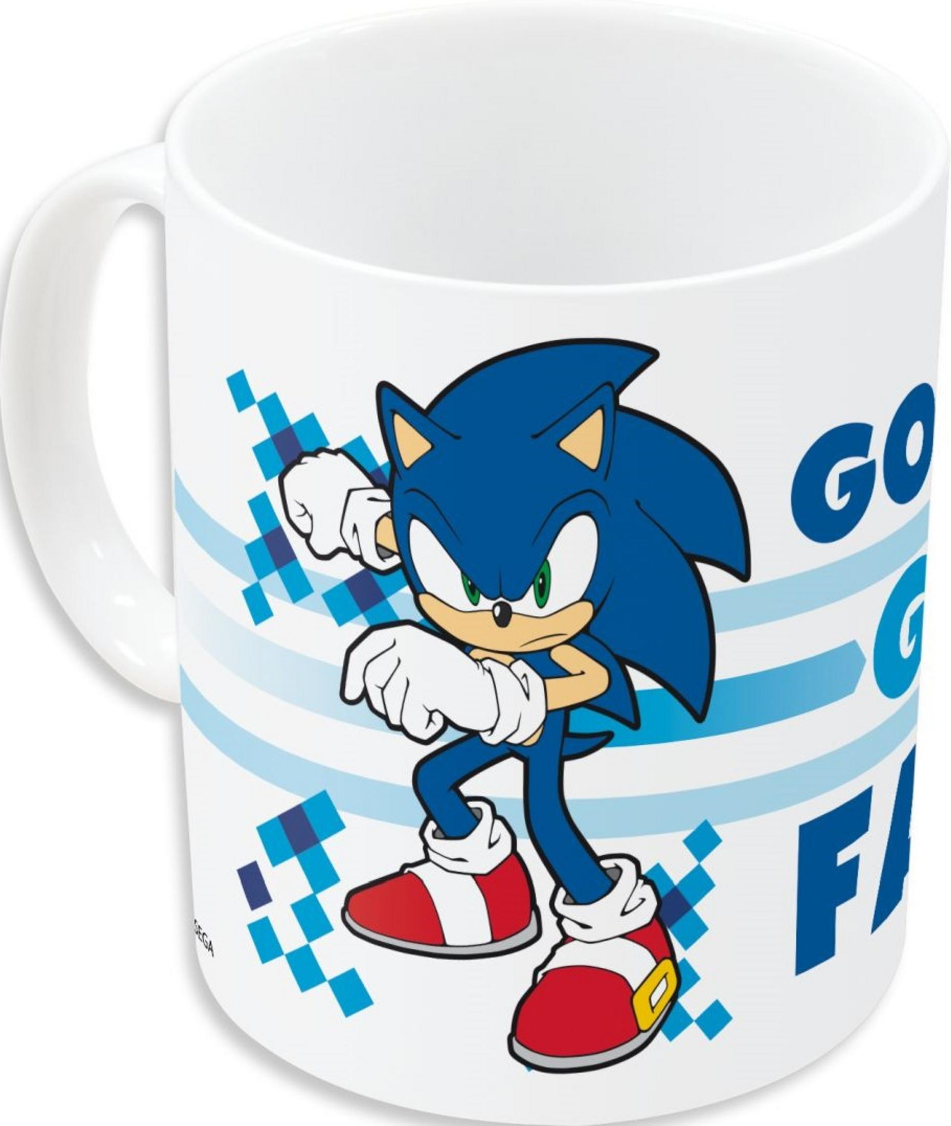 Tasse mit Sonic dem Igel und den Worten "GO GO F".