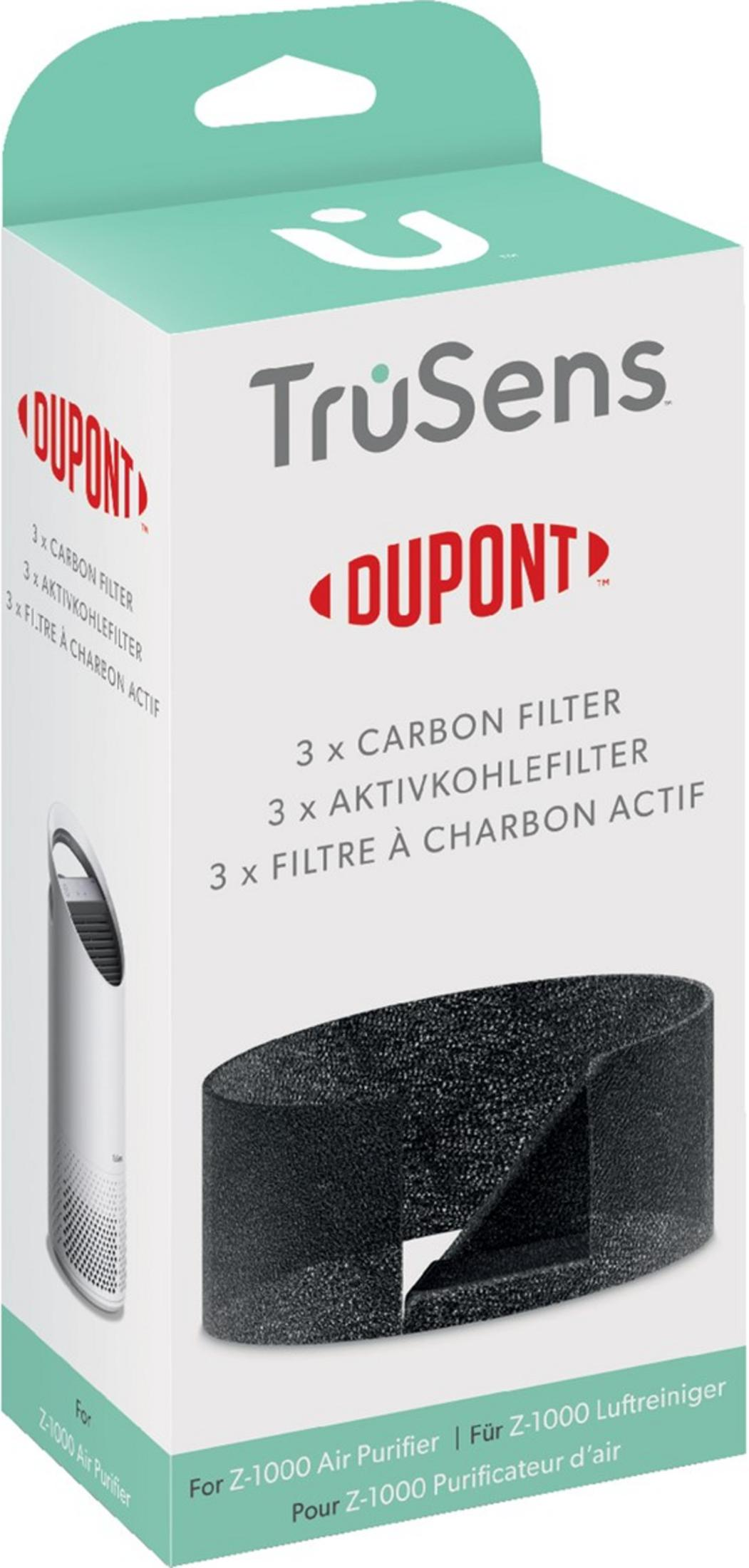 Verpackung für 3 DuPont-Kohlefilter für TruSens Z-1000 Luftreiniger.