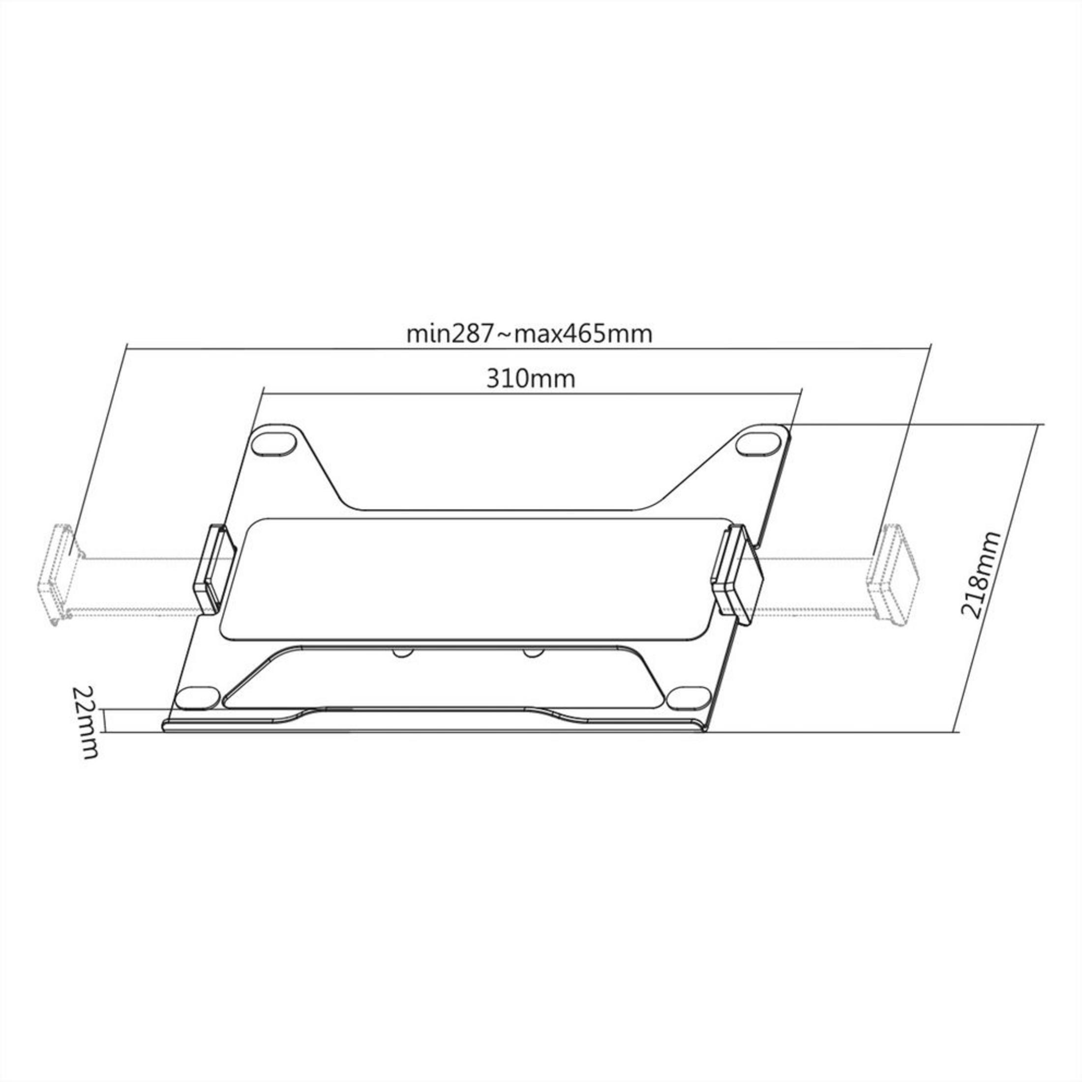 Technische Zeichnung einer Halterung mit Maßen 310 mm, 218 mm und 22 mm.