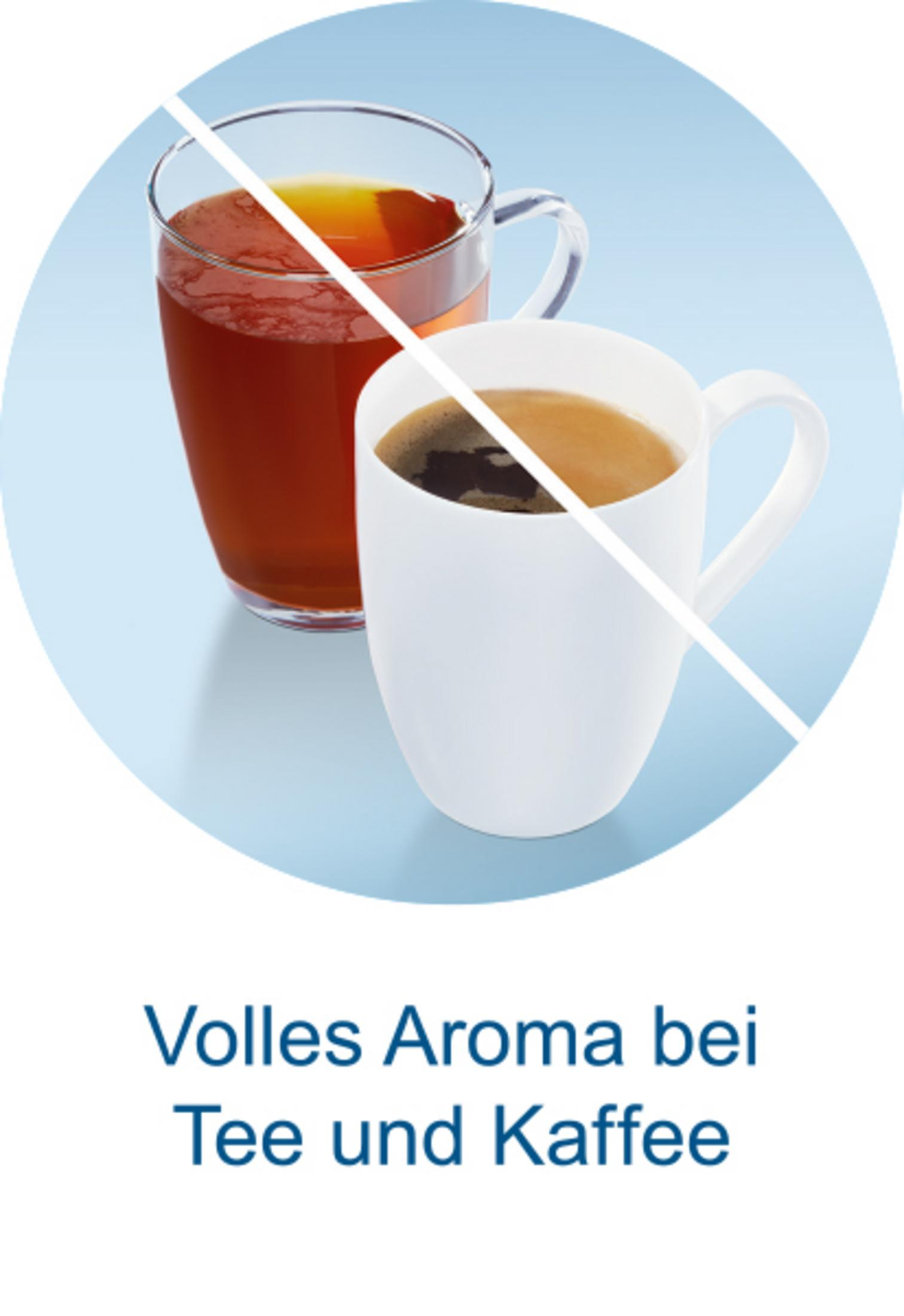 Bicchiere di tè e tazza di caffè bianca uno accanto all'altro.