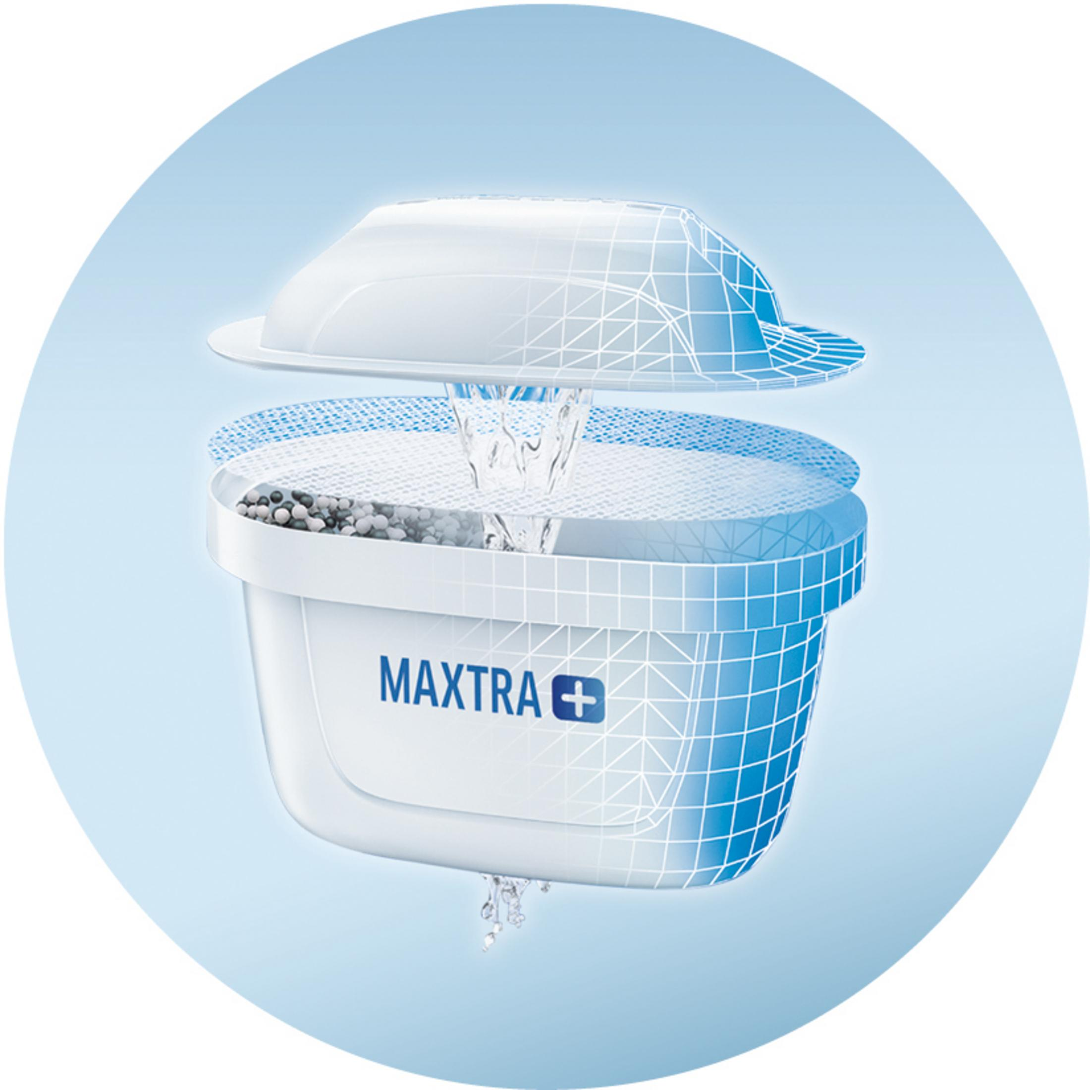 Water flows through a MAXTRA+ filter containing granules.