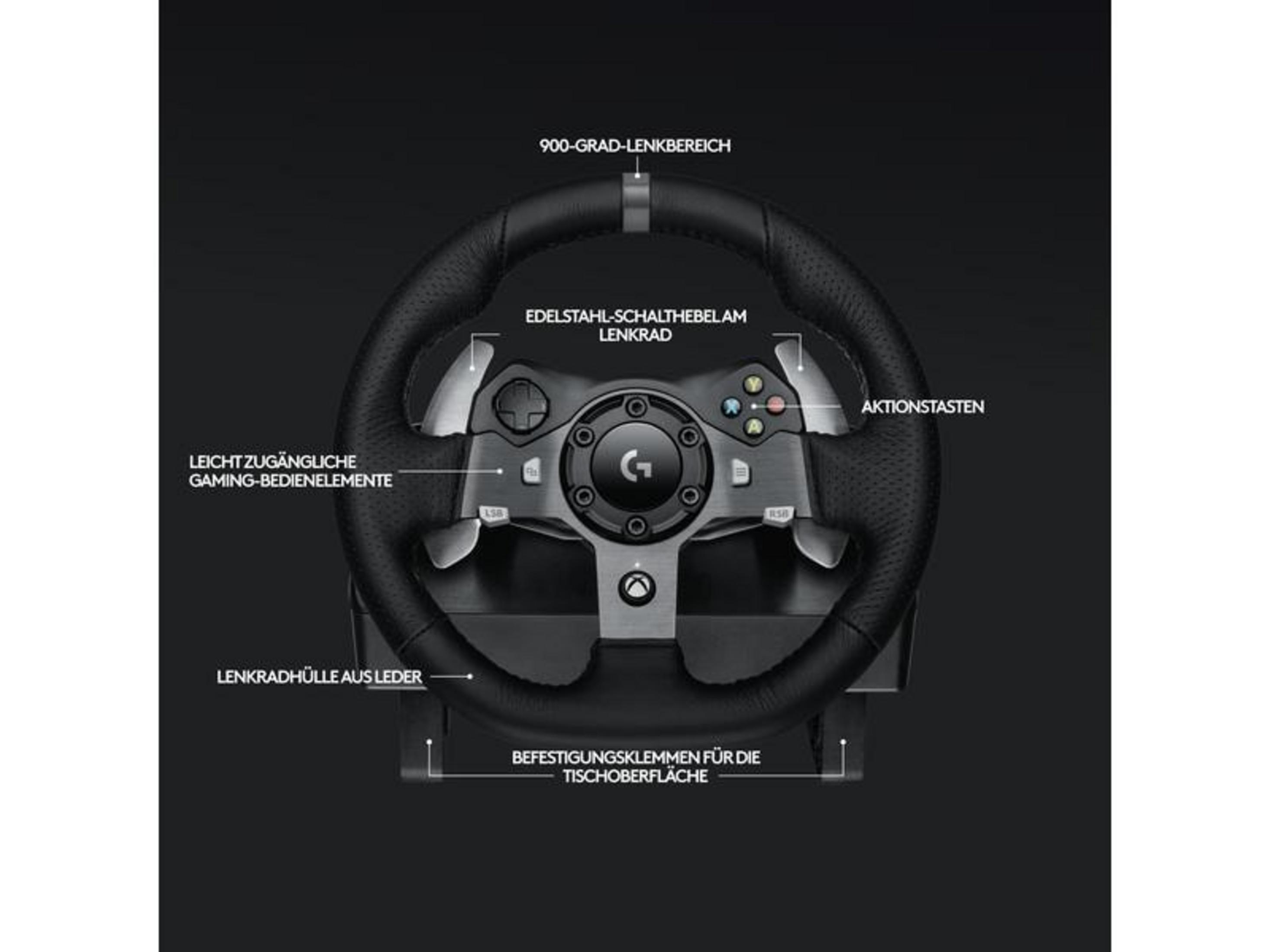 Un volante da gaming in pelle con paddle in acciaio e pulsanti.