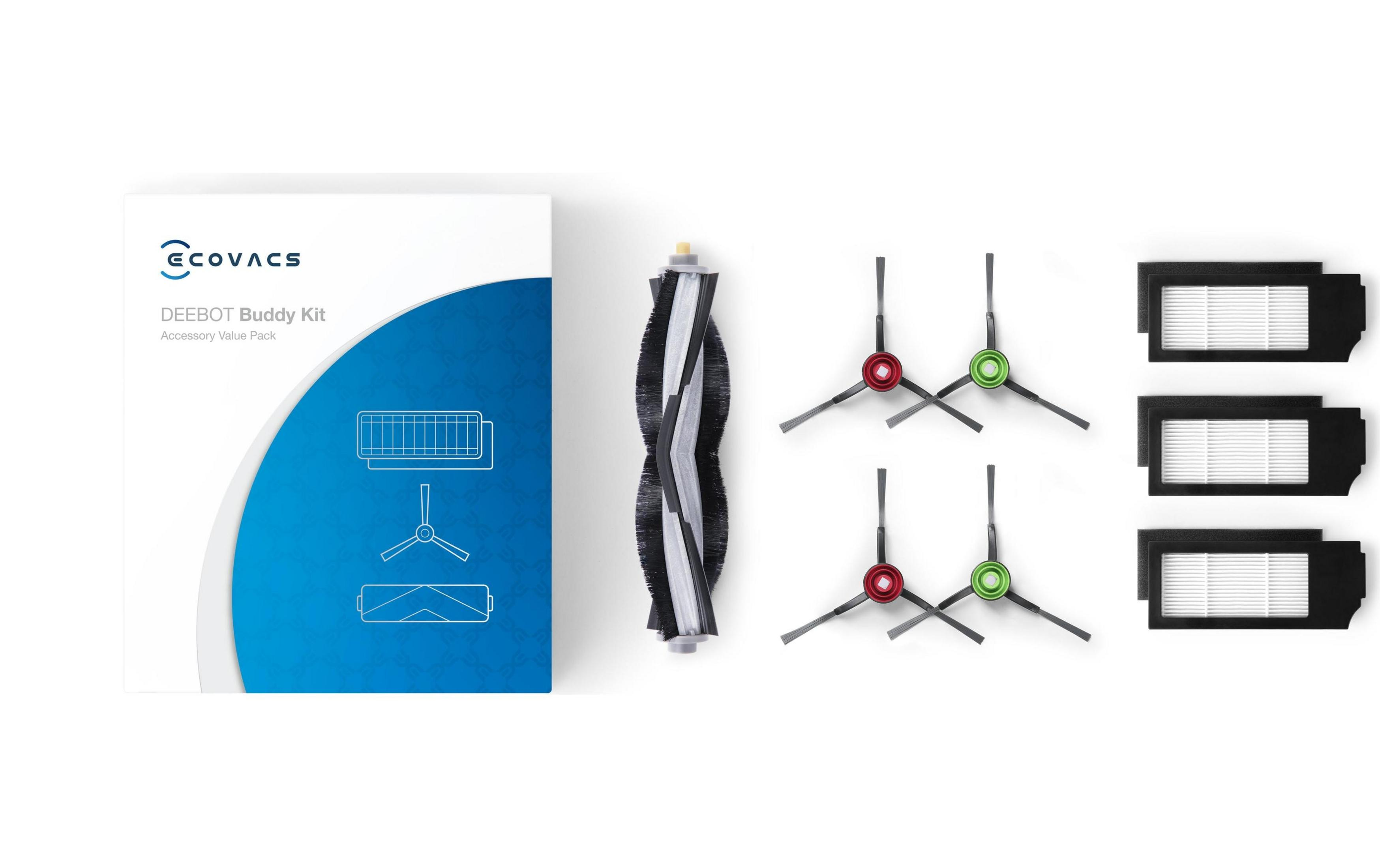 Kit accessori ECOVACS DEEBOT: spazzola principale, laterali e filtri.