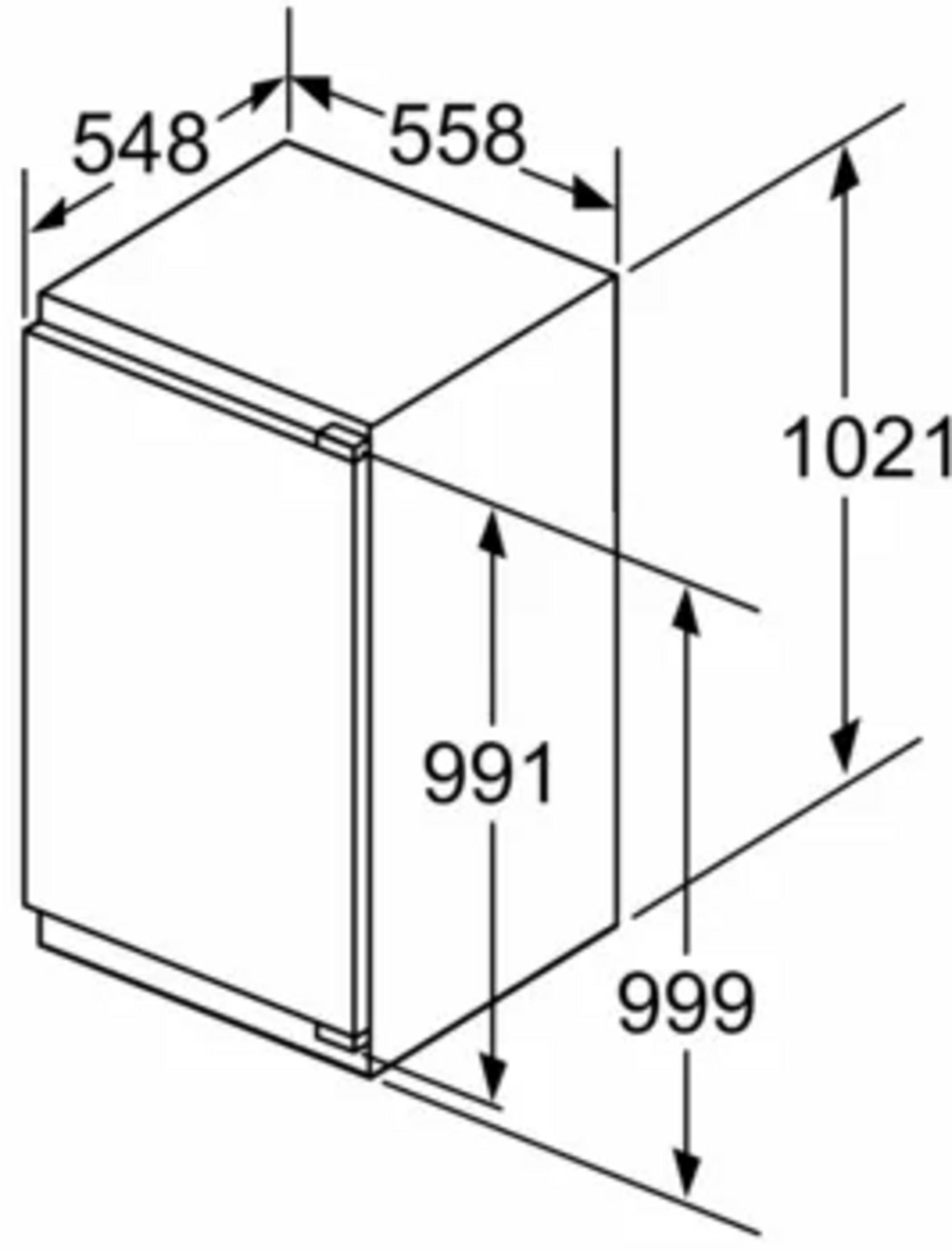 Dessin technique montrant les dimensions 548, 558, 1021, 991, 999.