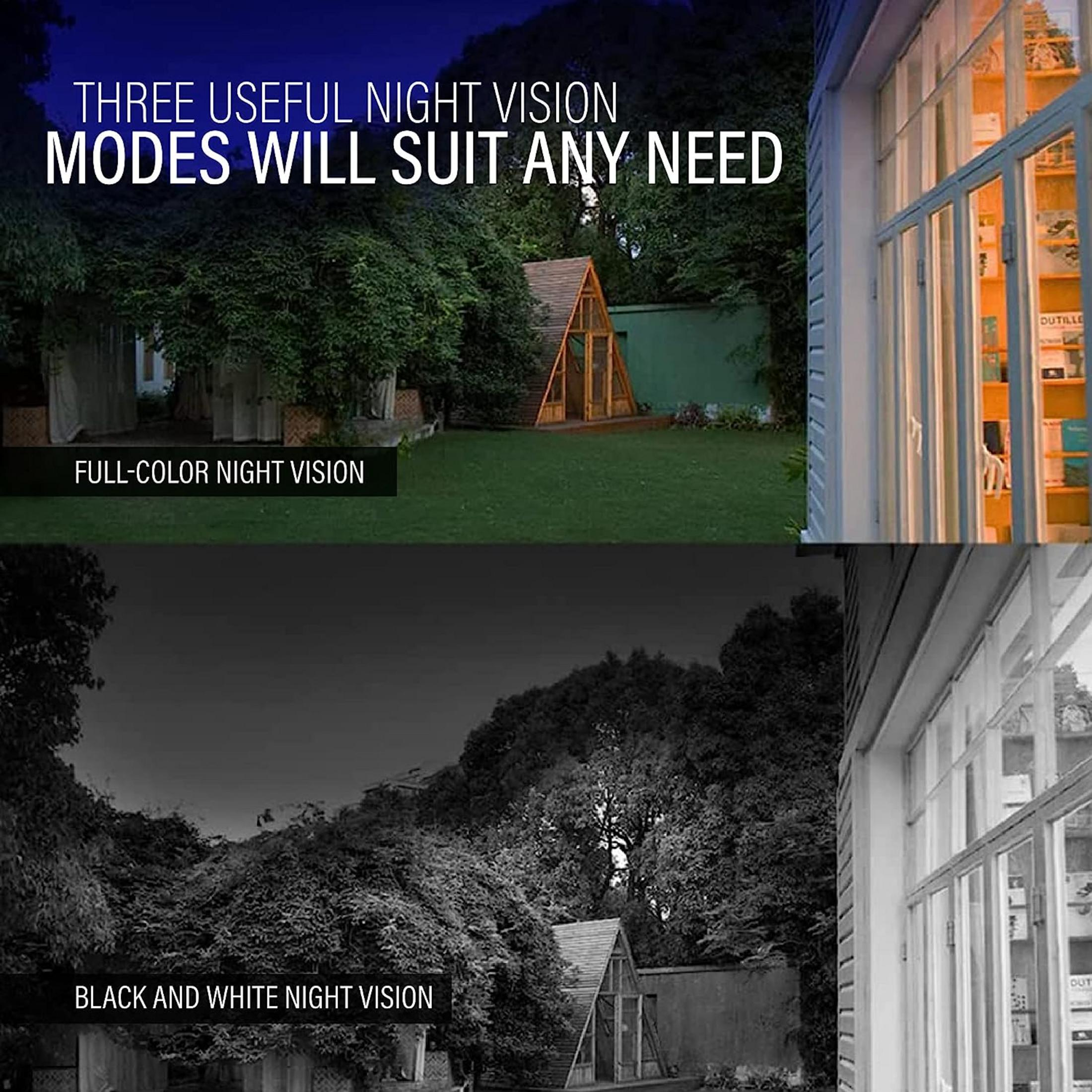 Tres modos de visión nocturna: vistas a todo color y B/N.