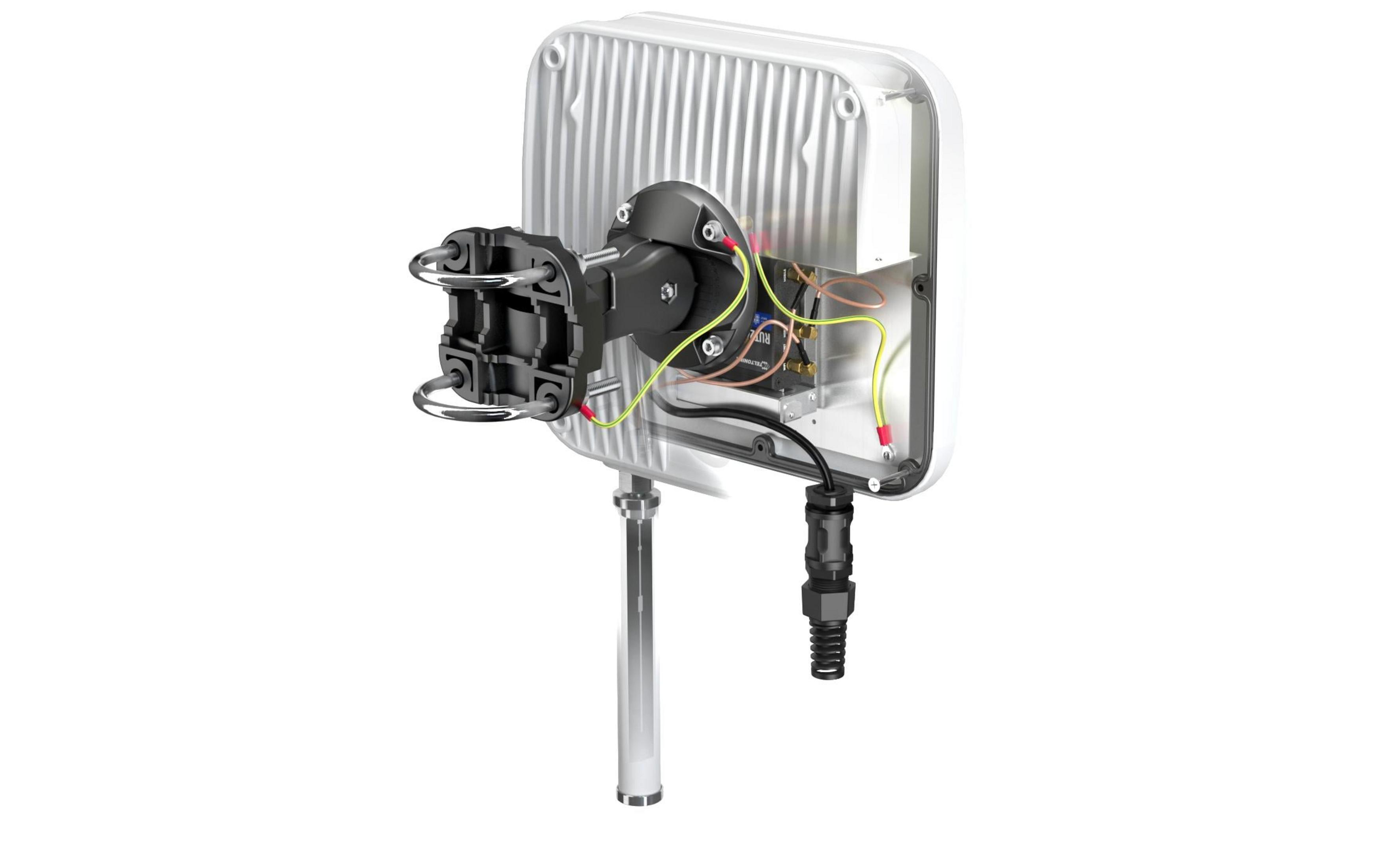 Biała obudowa z otwartą pokrywą, pokazująca wewnętrzne komponenty.