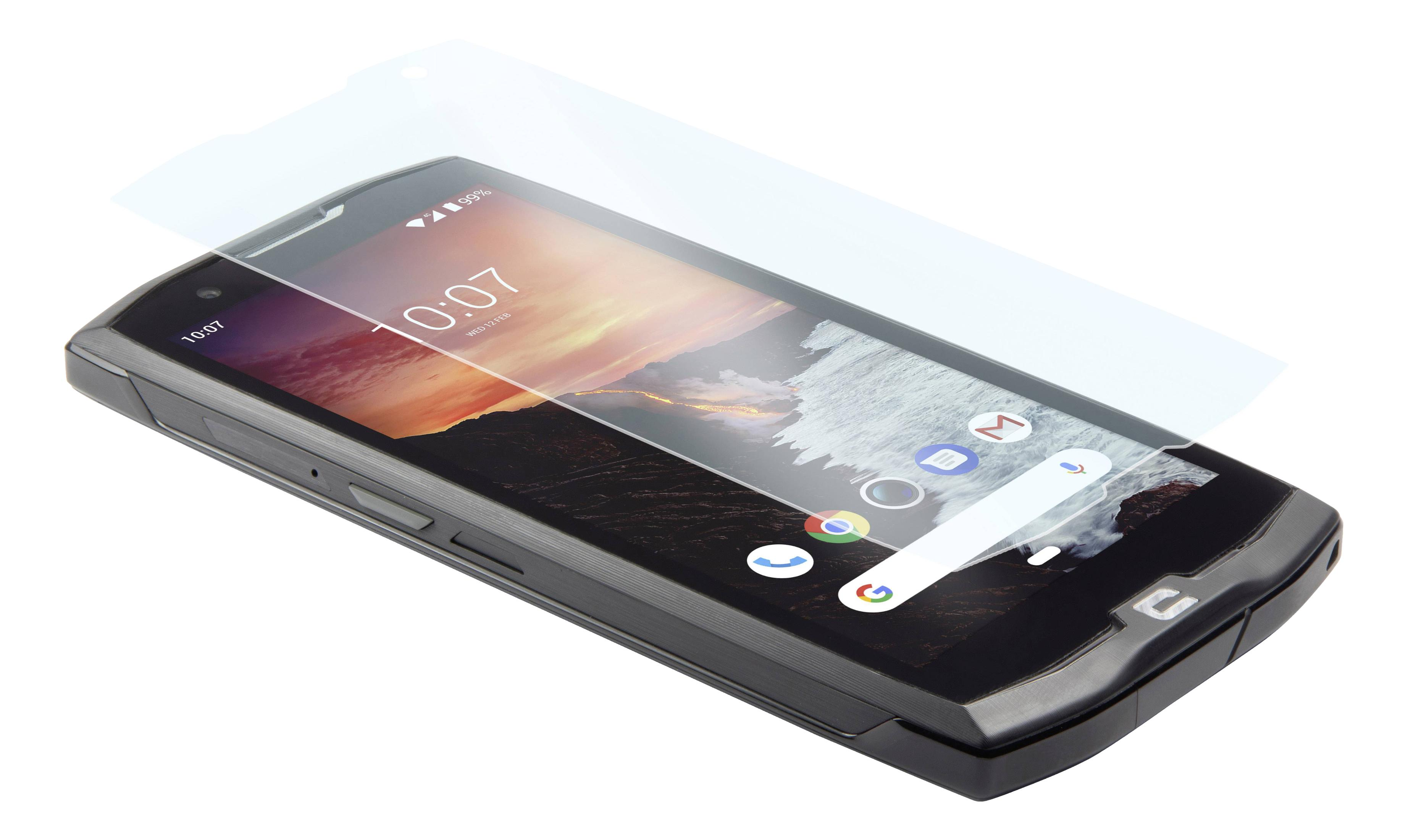 Uno smartphone con una protezione schermo in fase di applicazione.