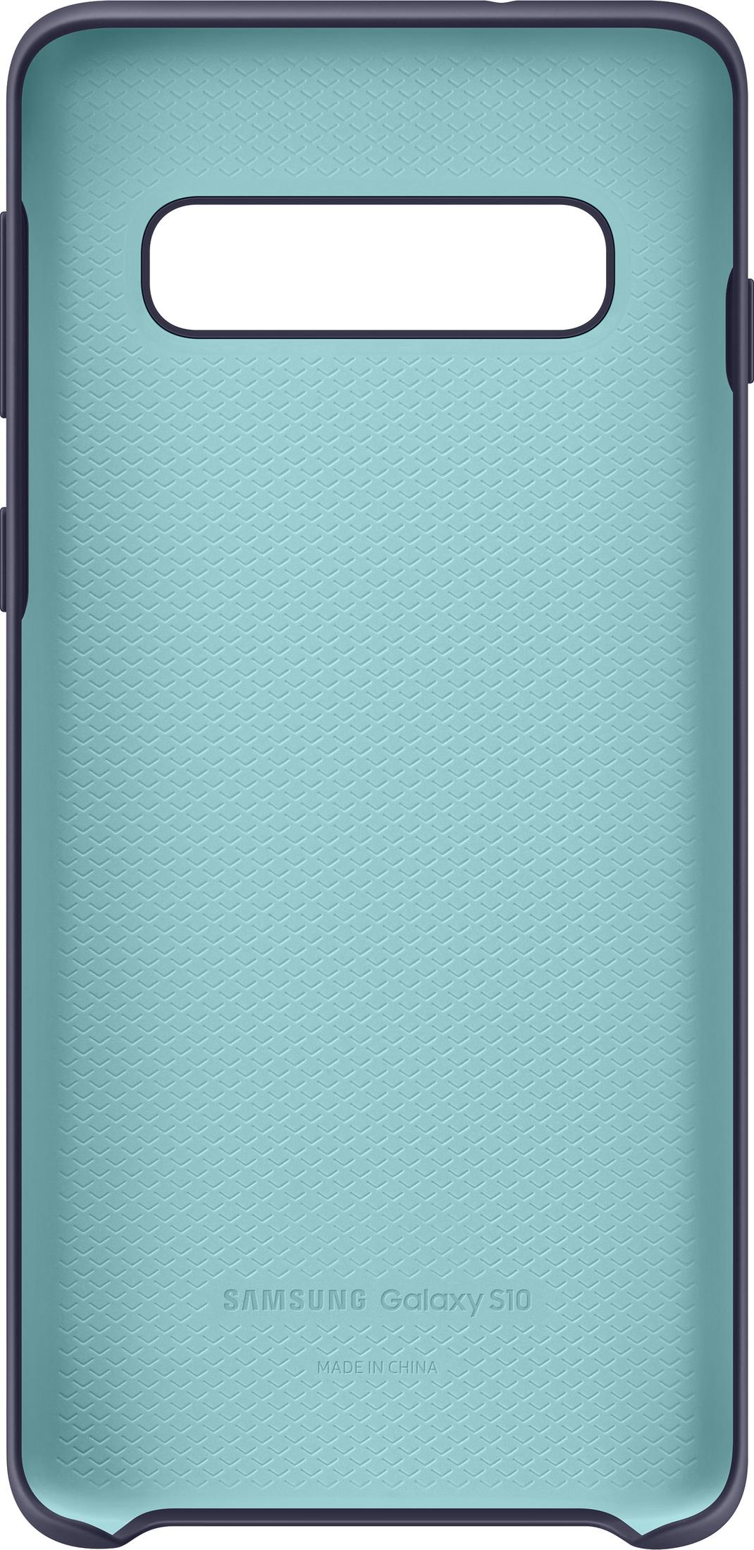 Rückseite einer hellblauen Handyhülle mit Wabenmuster und Kameraausschnitt.