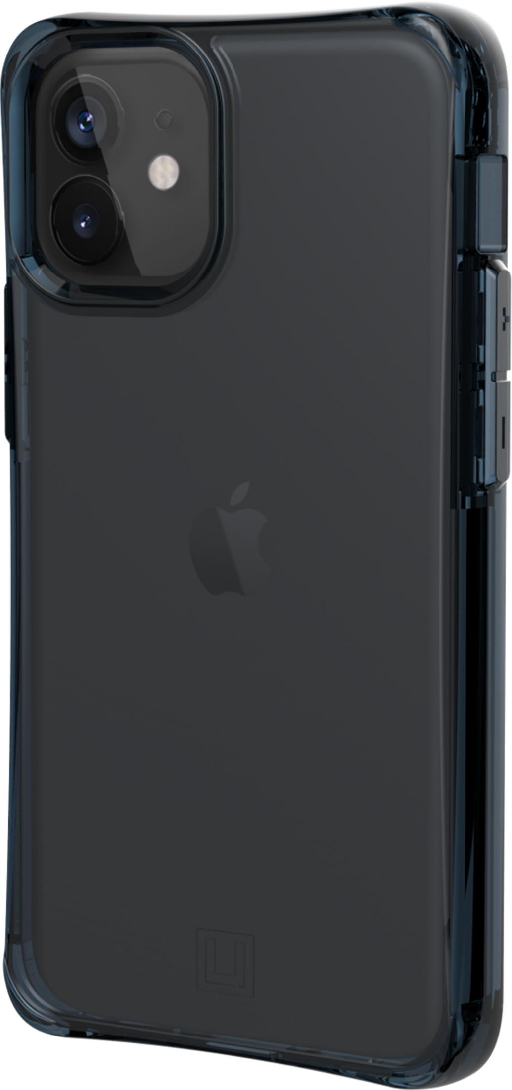 Dunkelgraues iPhone-Case mit doppelter Kamera und Apple-Logo.