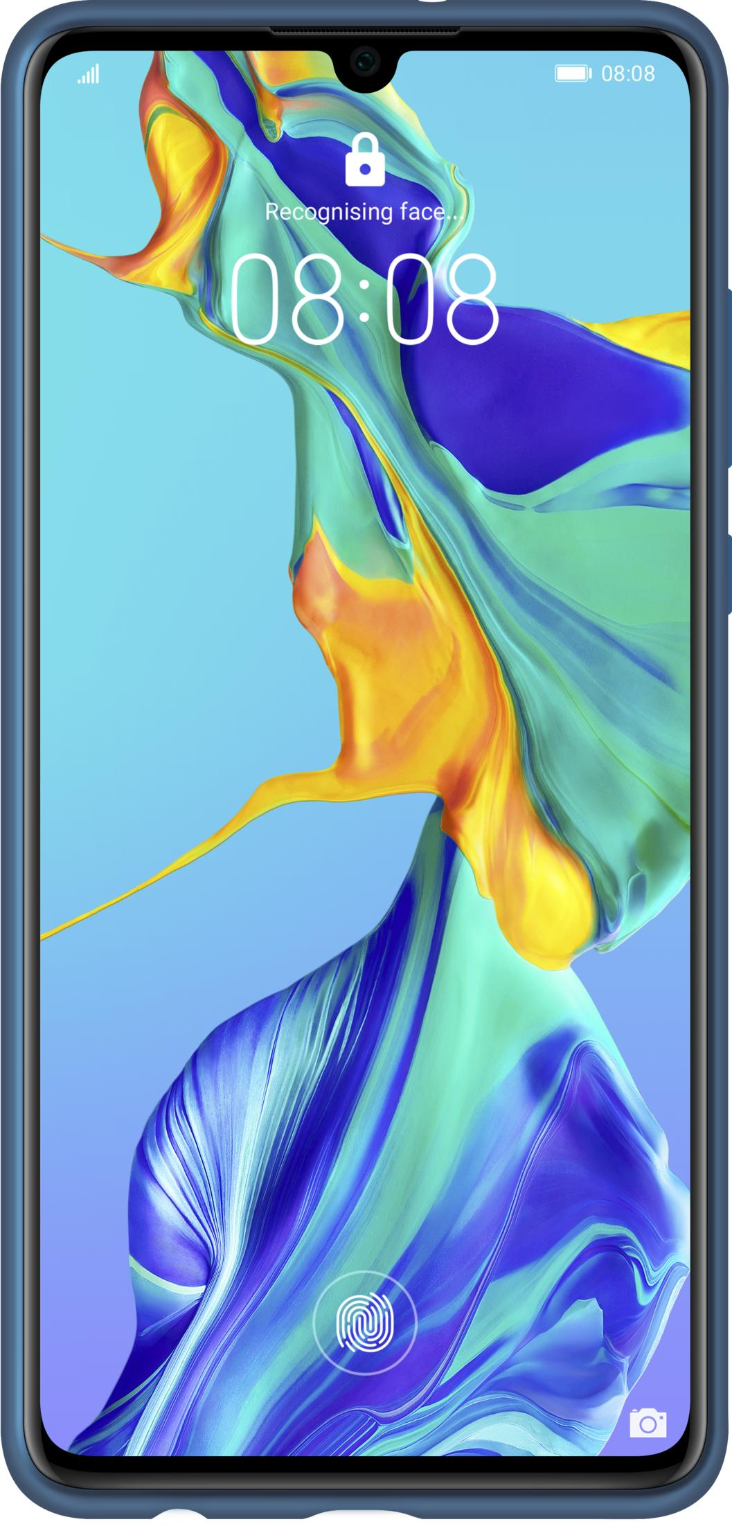 Lo schermo di uno smartphone mostra motivi colorati e fluidi e l'ora 08:08.