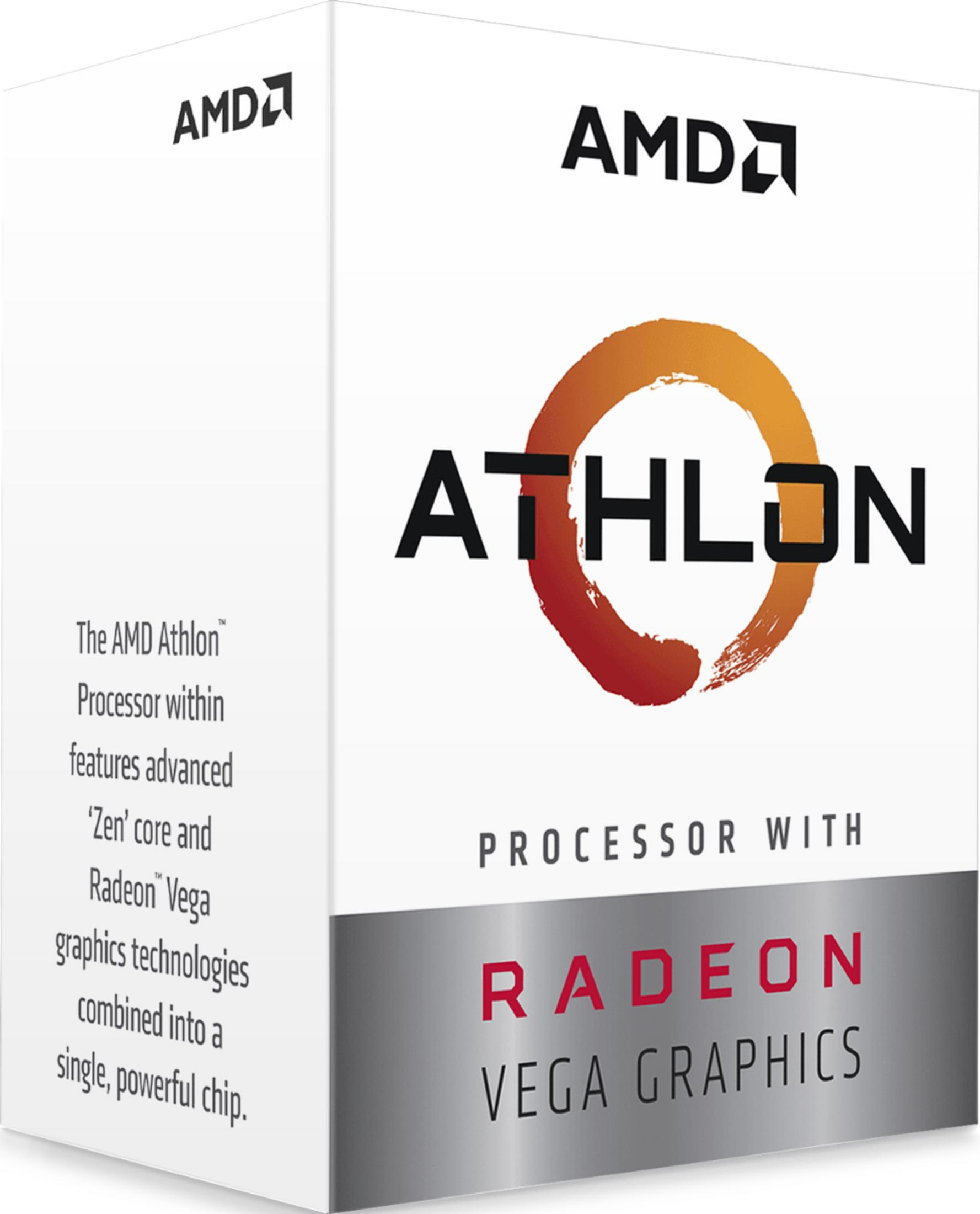 Pudełko procesora AMD Athlon z grafiką Radeon Vega.