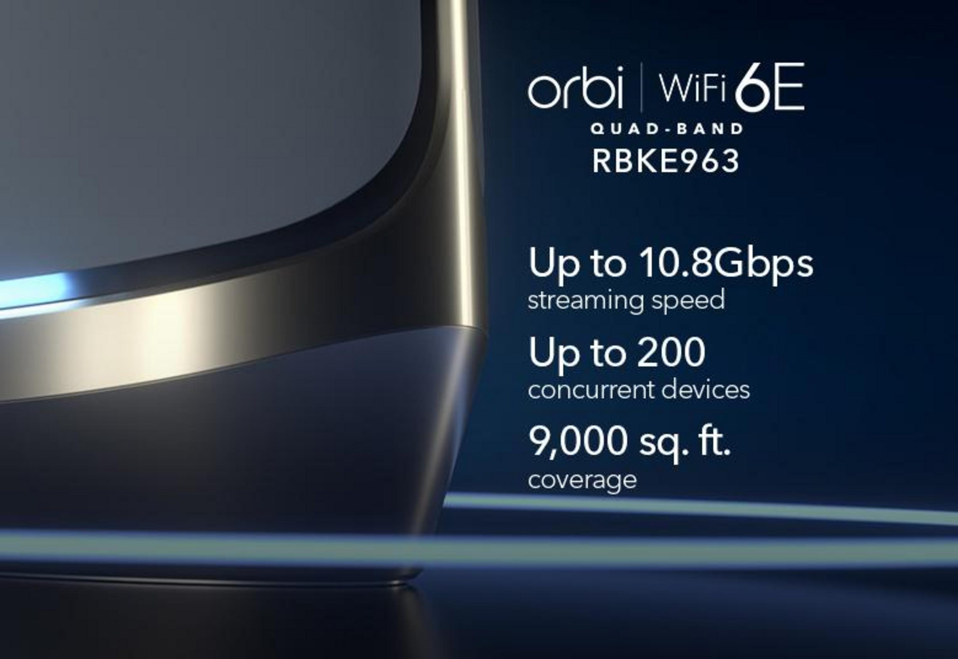 Orbi WiFi 6E Router: 10.8Gbps, 200 Geräte, 9.000 sq. ft. Reichweite.