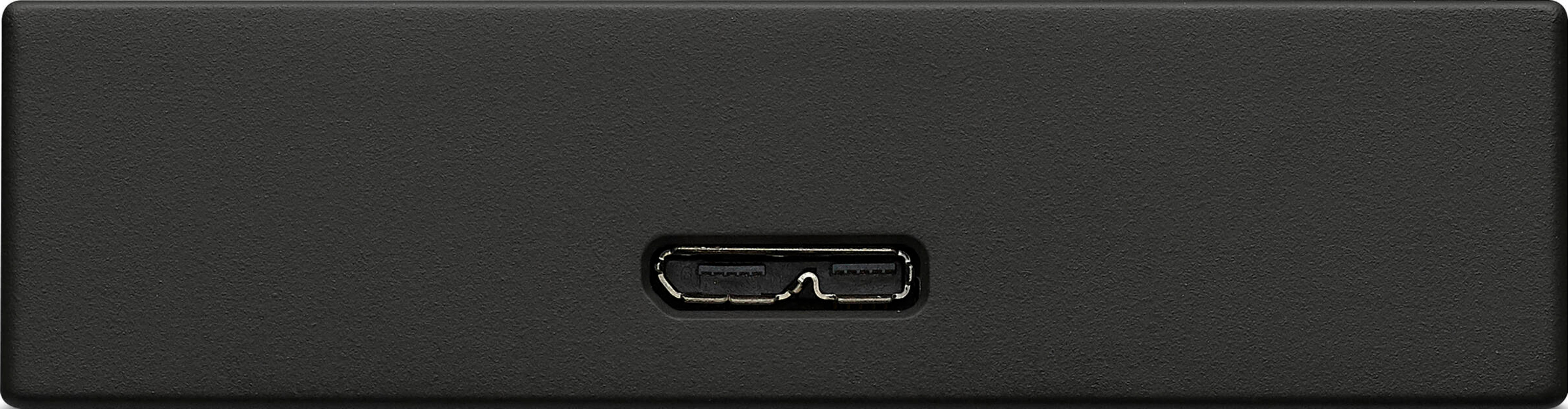 Custodia nera con porta USB-C al centro.