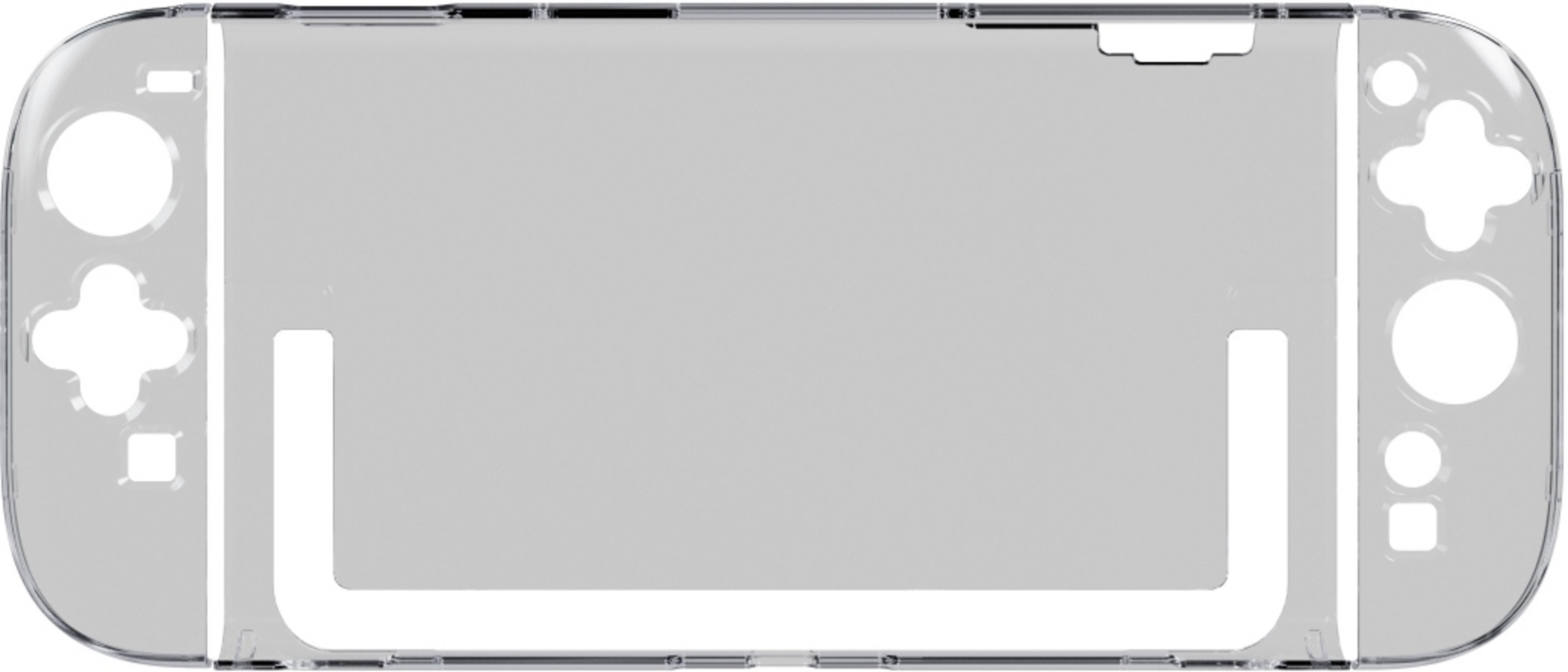 Funda protectora transparente para un dispositivo de videojuegos.