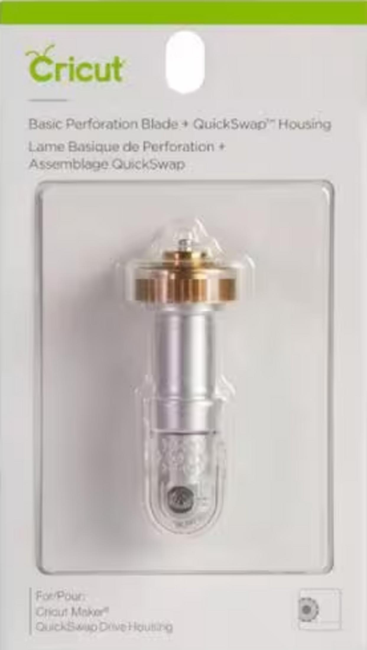 Lama perforazione Cricut e alloggiamento QuickSwap, argento e oro.