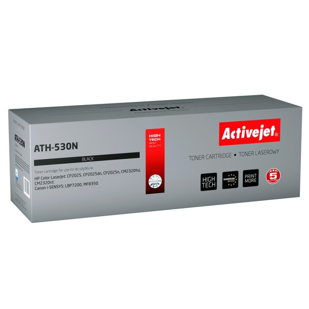Czarny toner Activejet ATH-530N do drukarek HP/Canon, wysoka jakość.