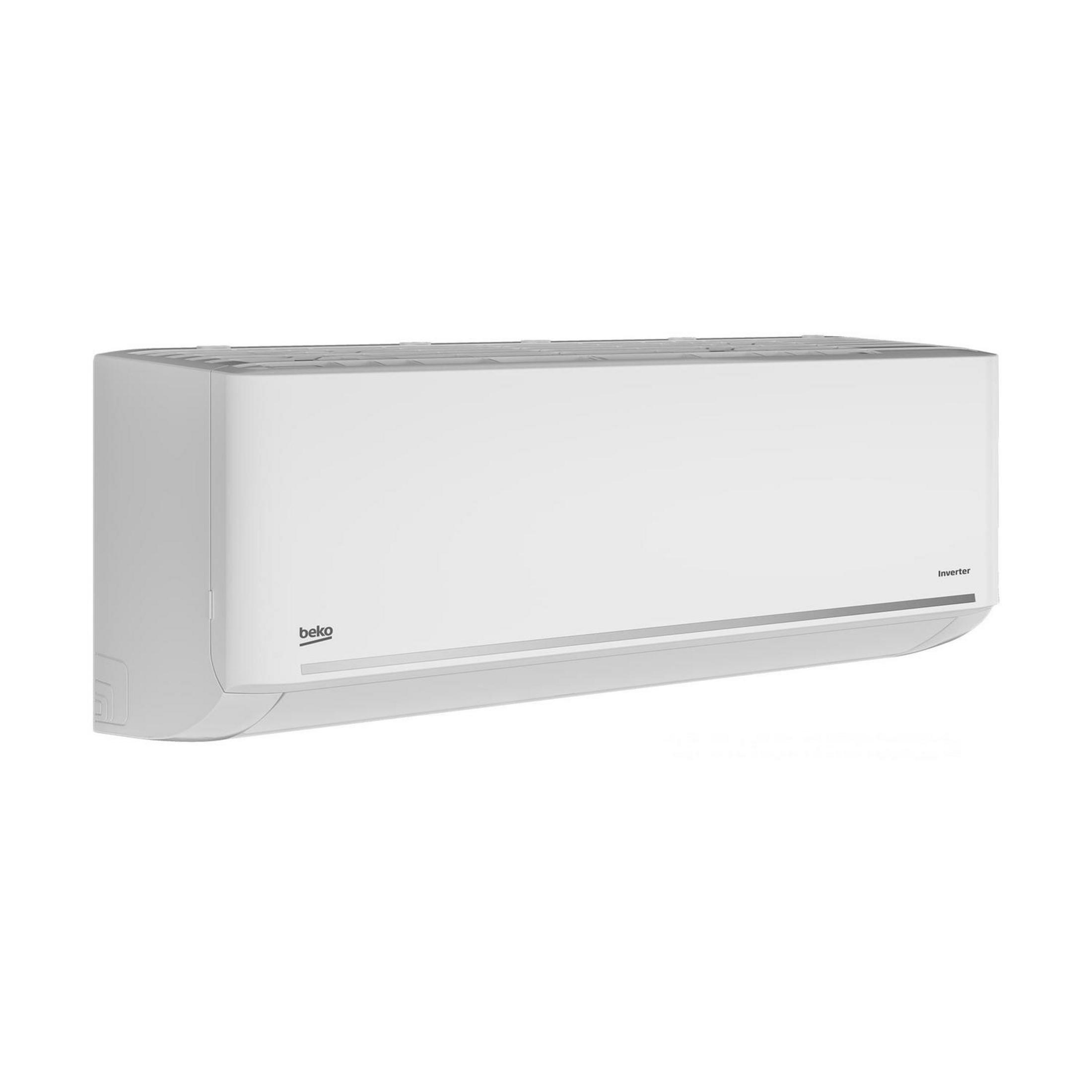 Unità di condizionamento Beko bianca con tecnologia inverter.