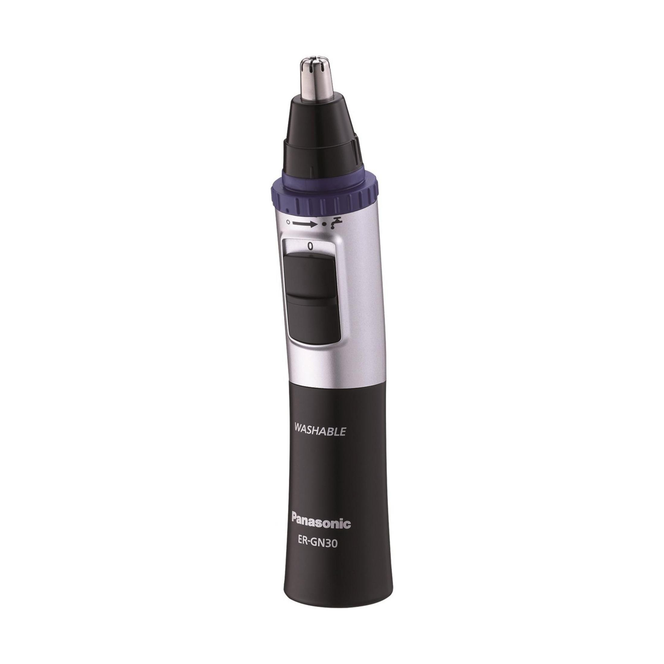 Ein Panasonic Nasentrimmer mit silbernem und schwarzem Gehäuse.