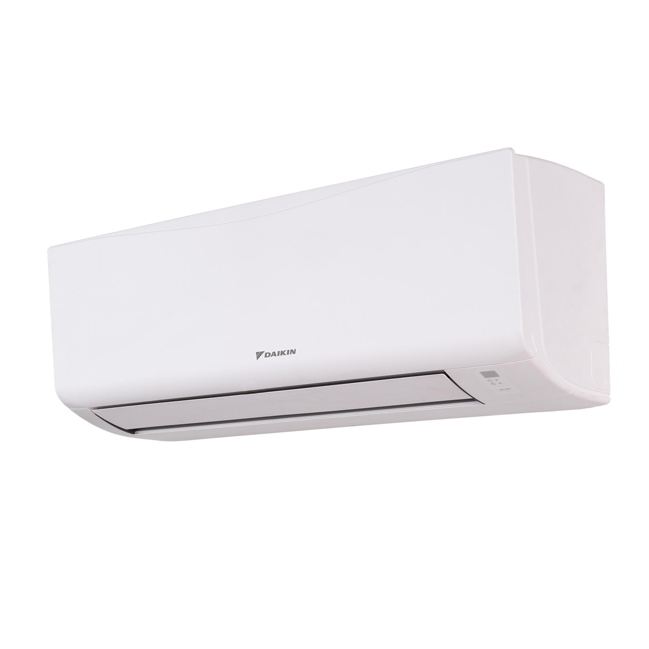 Un'unità di condizionamento Daikin bianca è montata a parete.